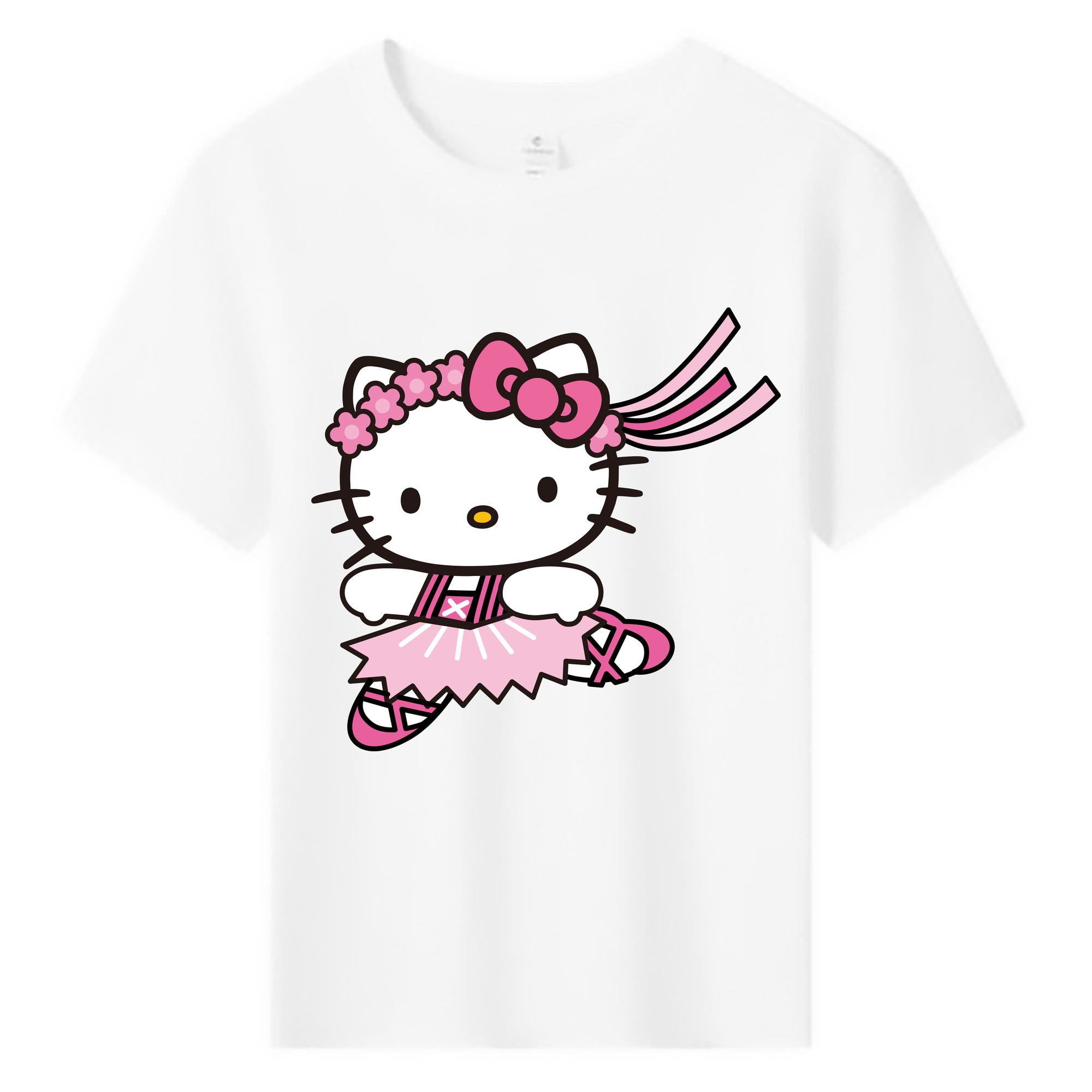 （画像用） Hello Kitty ハローキティ 綿100％キッズTシャツ（フロントプリント）