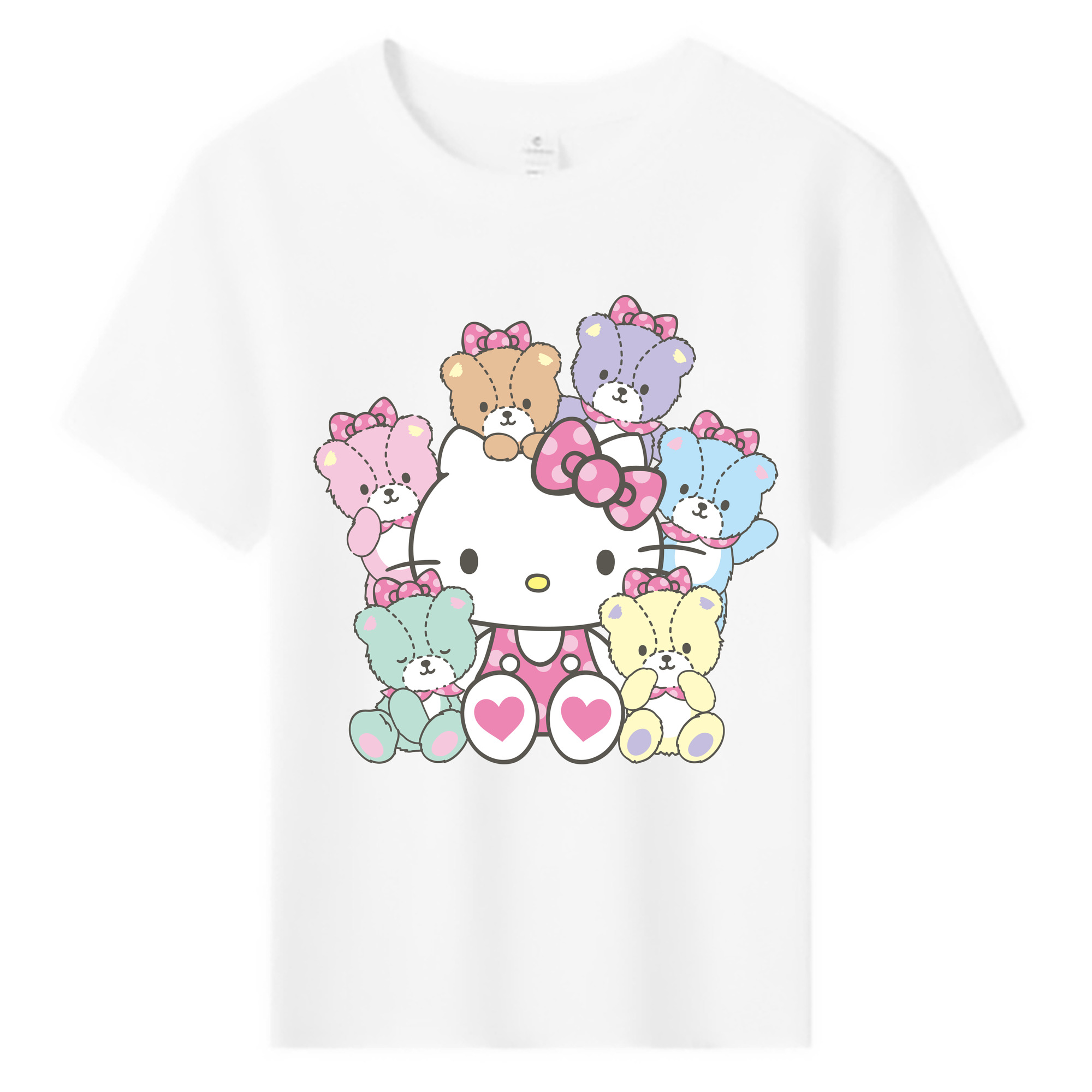 （画像用） Hello Kitty ハローキティ 綿100％キッズTシャツ（フロントプリント）
