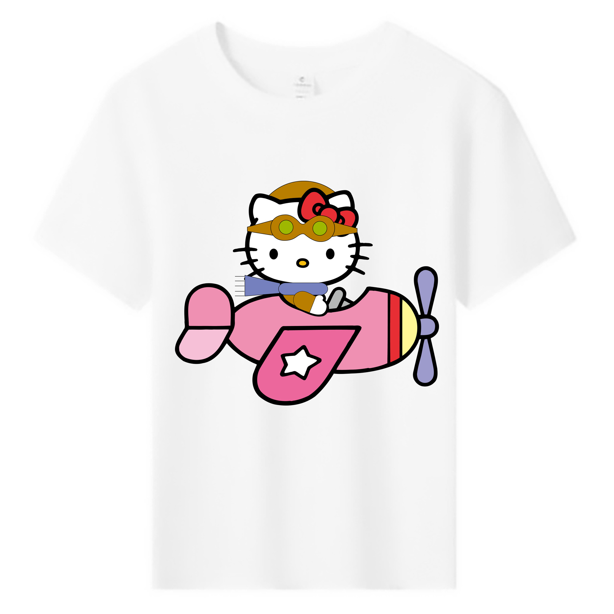（画像用） Hello Kitty ハローキティ 綿100％キッズTシャツ（フロントプリント）