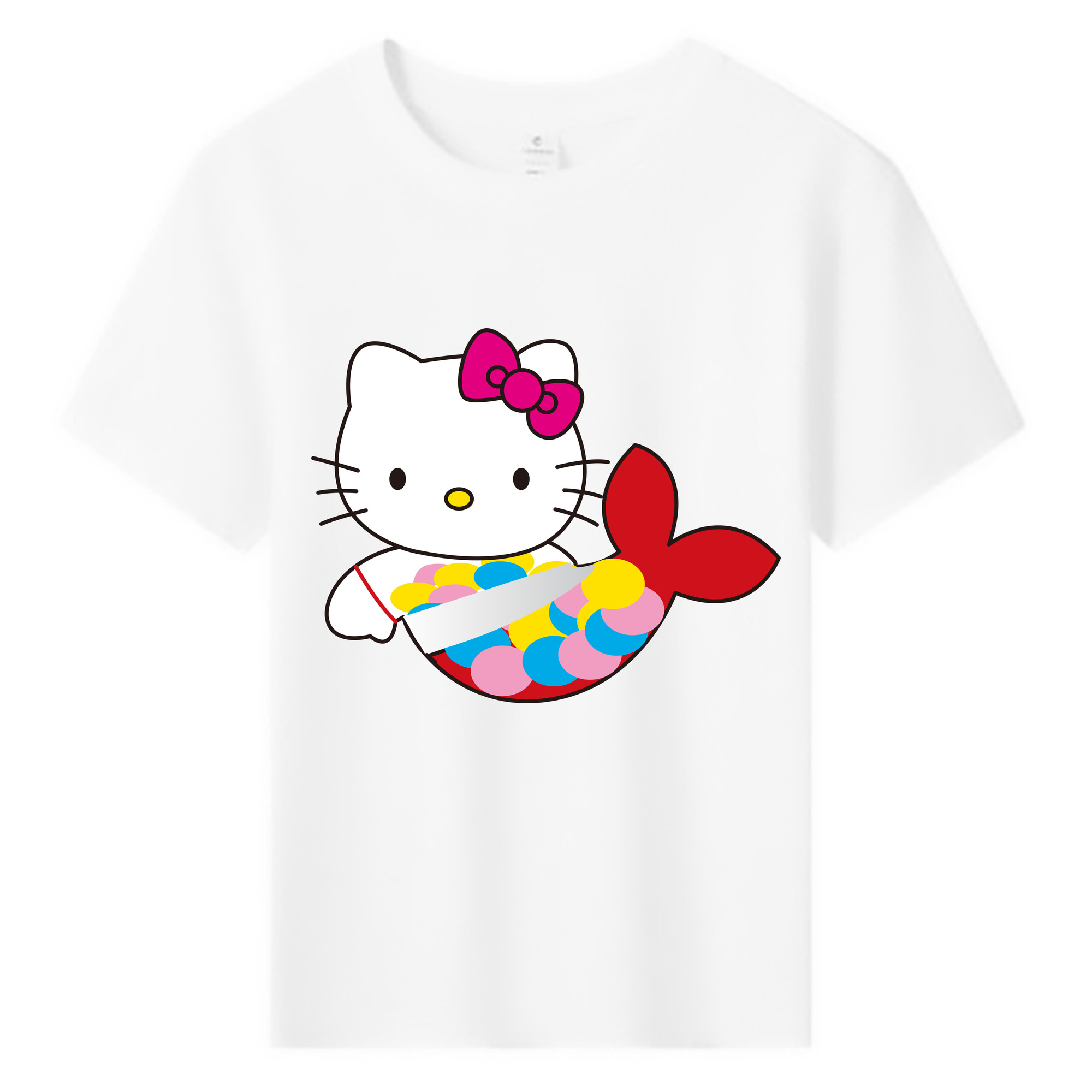 （画像用） Hello Kitty ハローキティ 綿100％キッズTシャツ（フロントプリント）