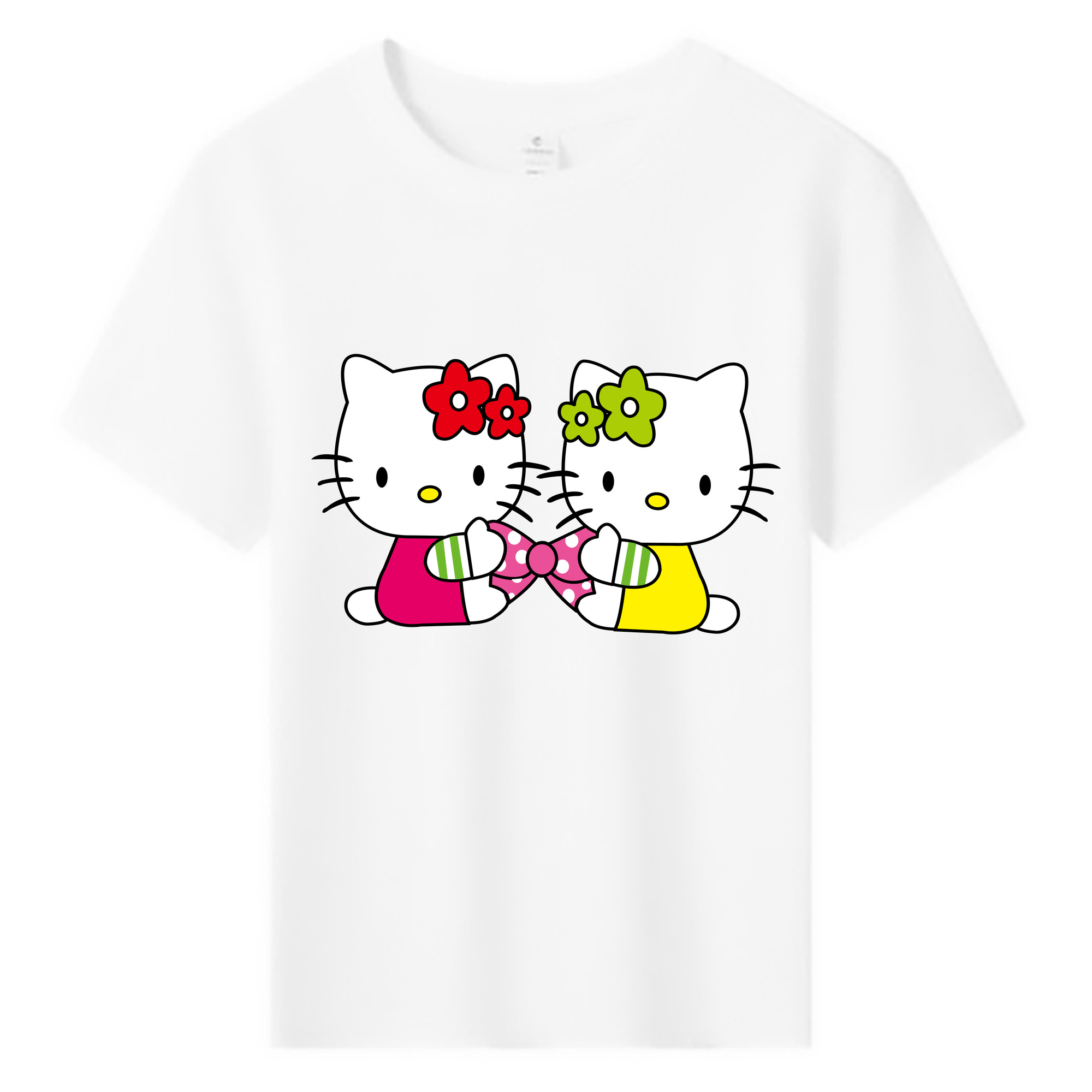 （画像用） Hello Kitty ハローキティ 綿100％キッズTシャツ（フロントプリント）