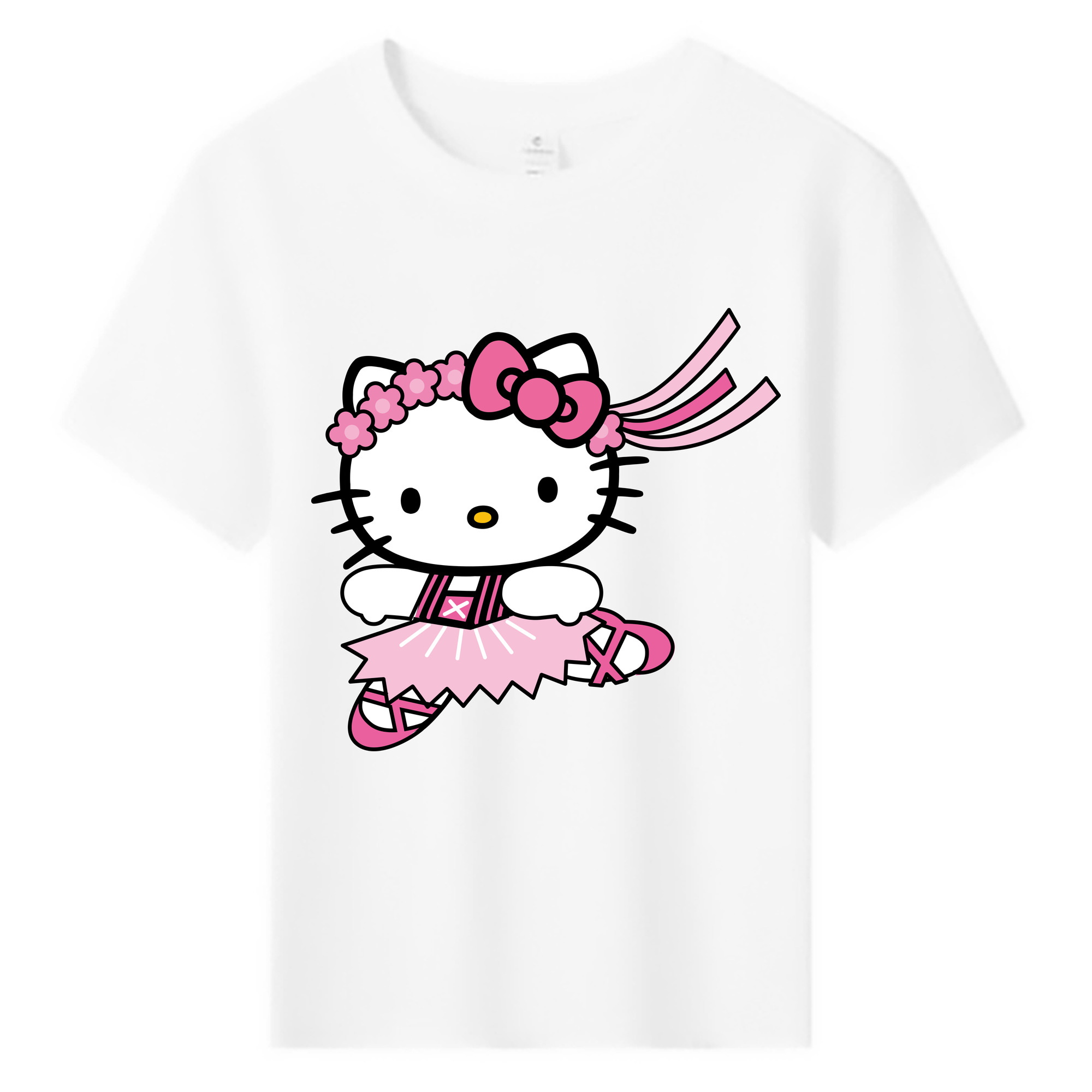 （画像用） Hello Kitty ハローキティ 綿100％キッズTシャツ（フロントプリント）