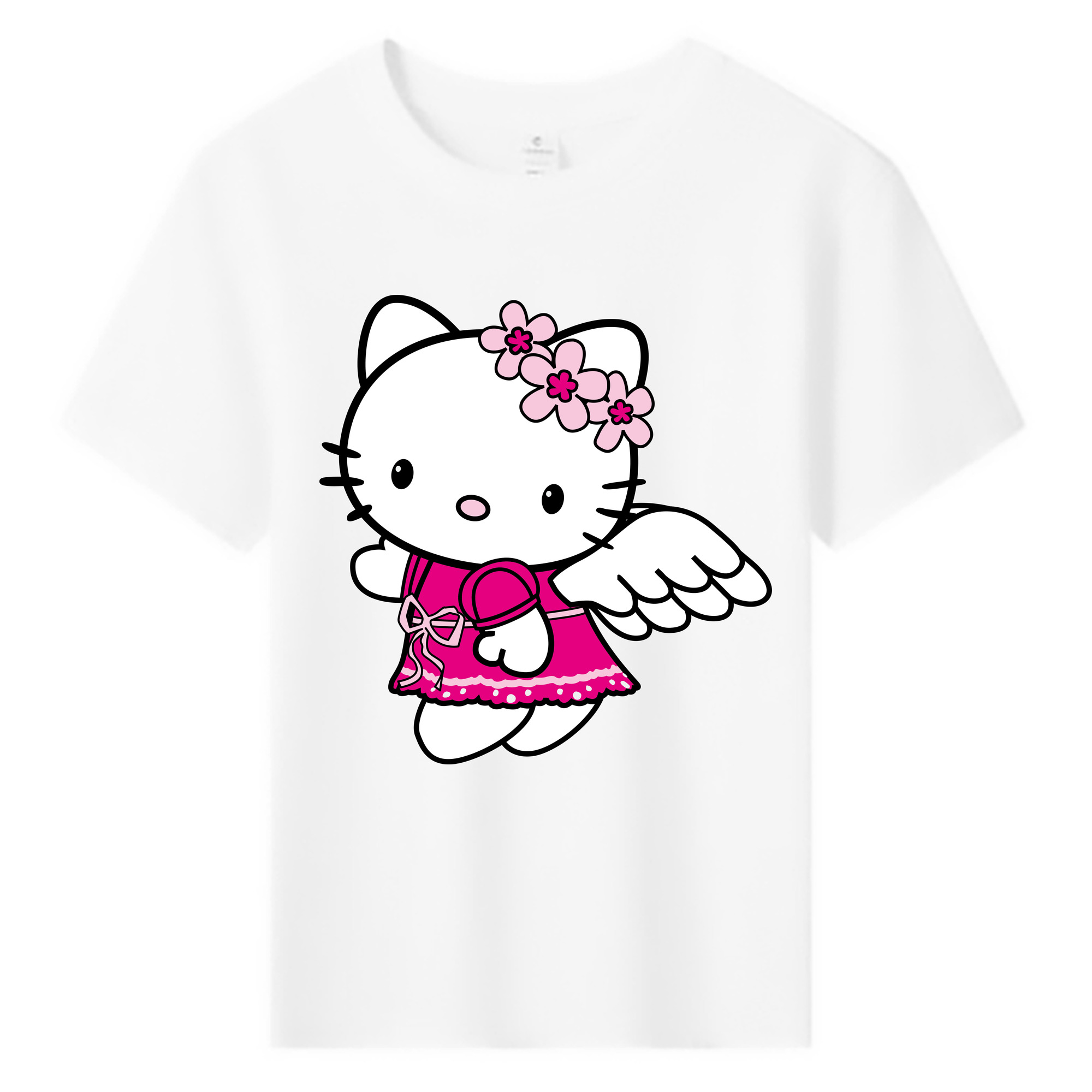 （画像用） Hello Kitty ハローキティ 綿100％キッズTシャツ（フロントプリント）