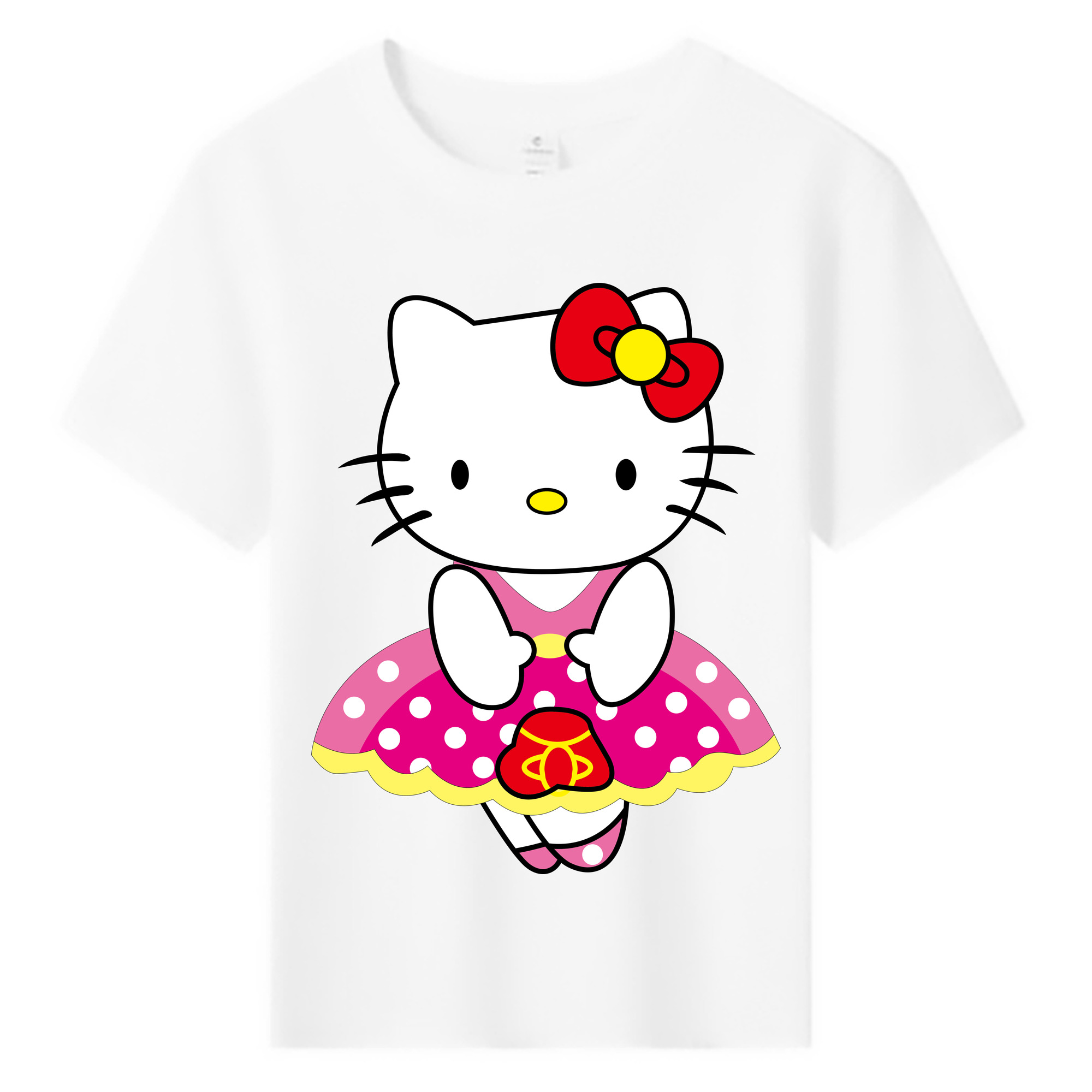 （画像用） Hello Kitty ハローキティ 綿100％キッズTシャツ（フロントプリント）