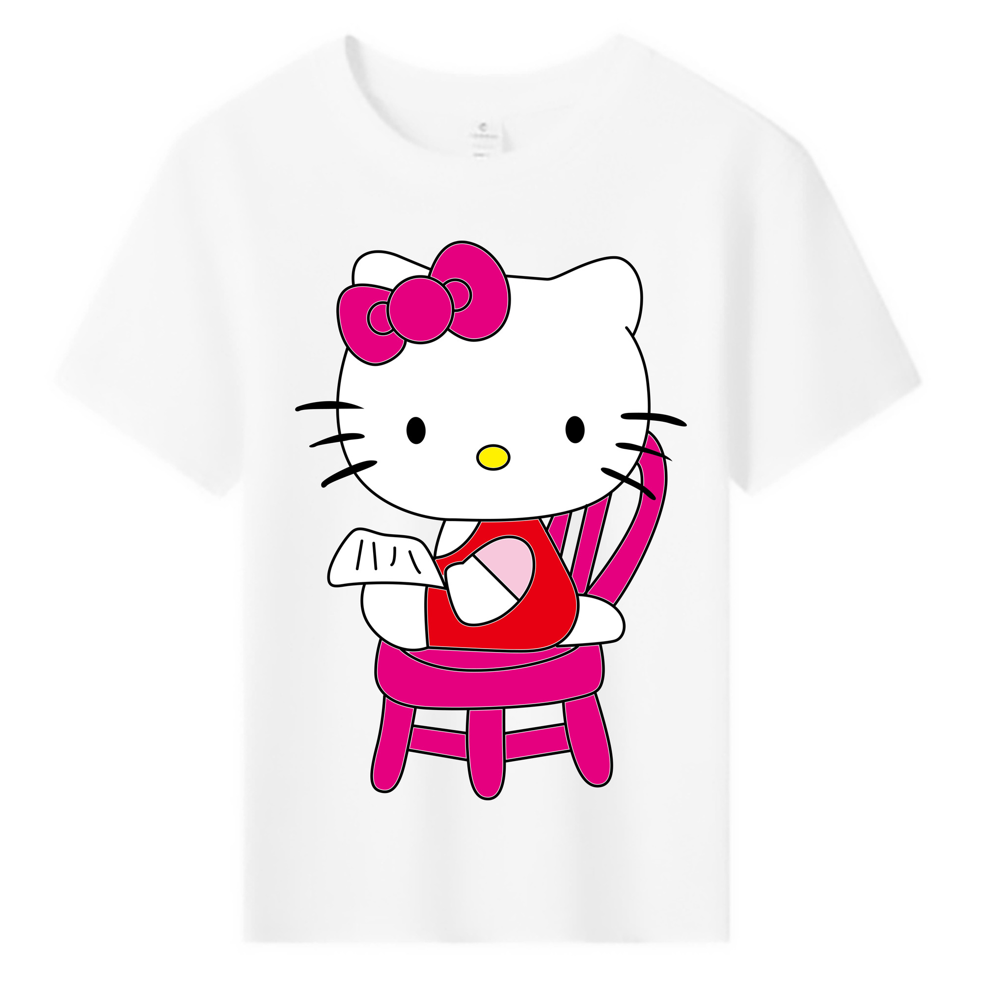 （画像用） Hello Kitty ハローキティ 綿100％キッズTシャツ（フロントプリント）