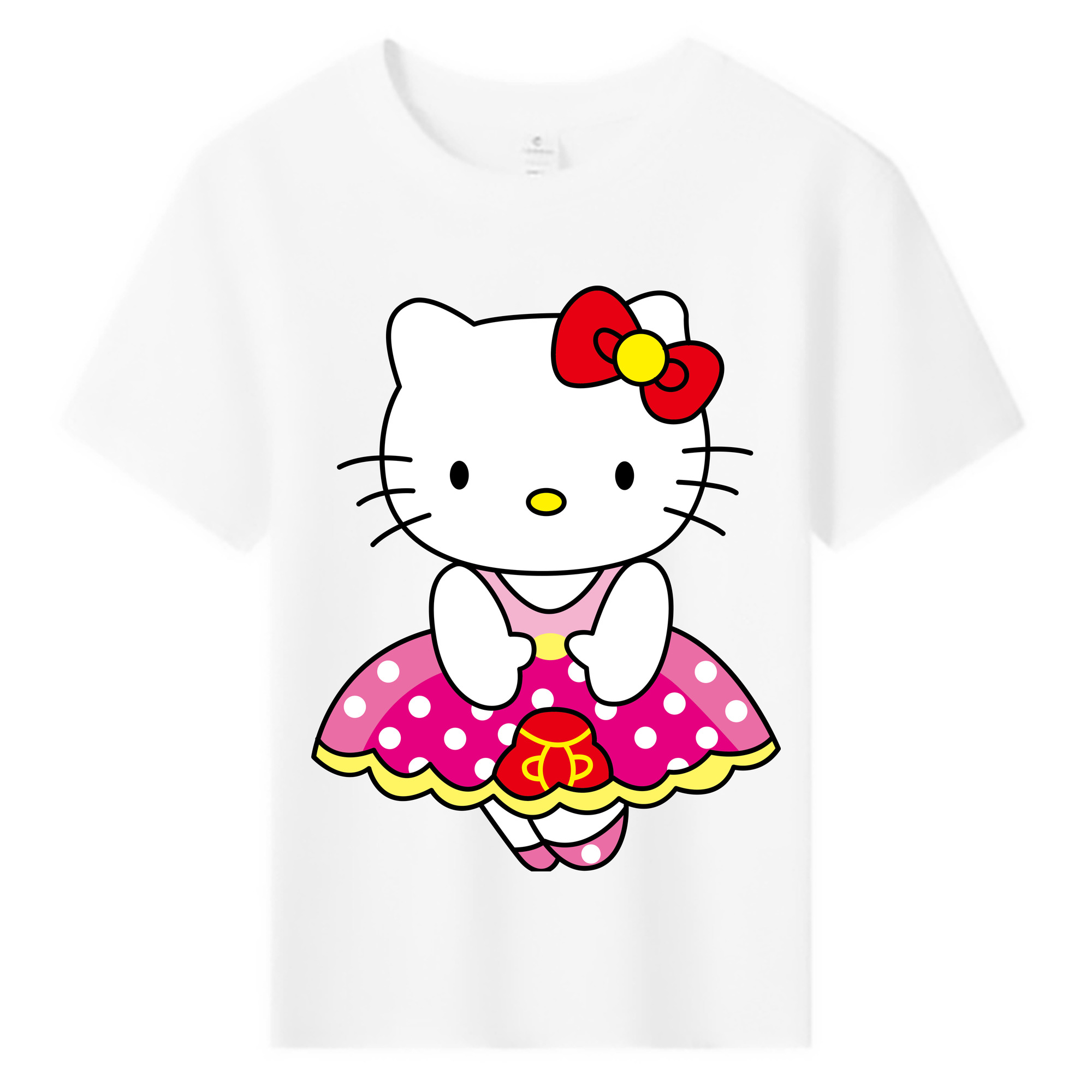 （画像用） Hello Kitty ハローキティ 綿100％キッズTシャツ（フロントプリント）