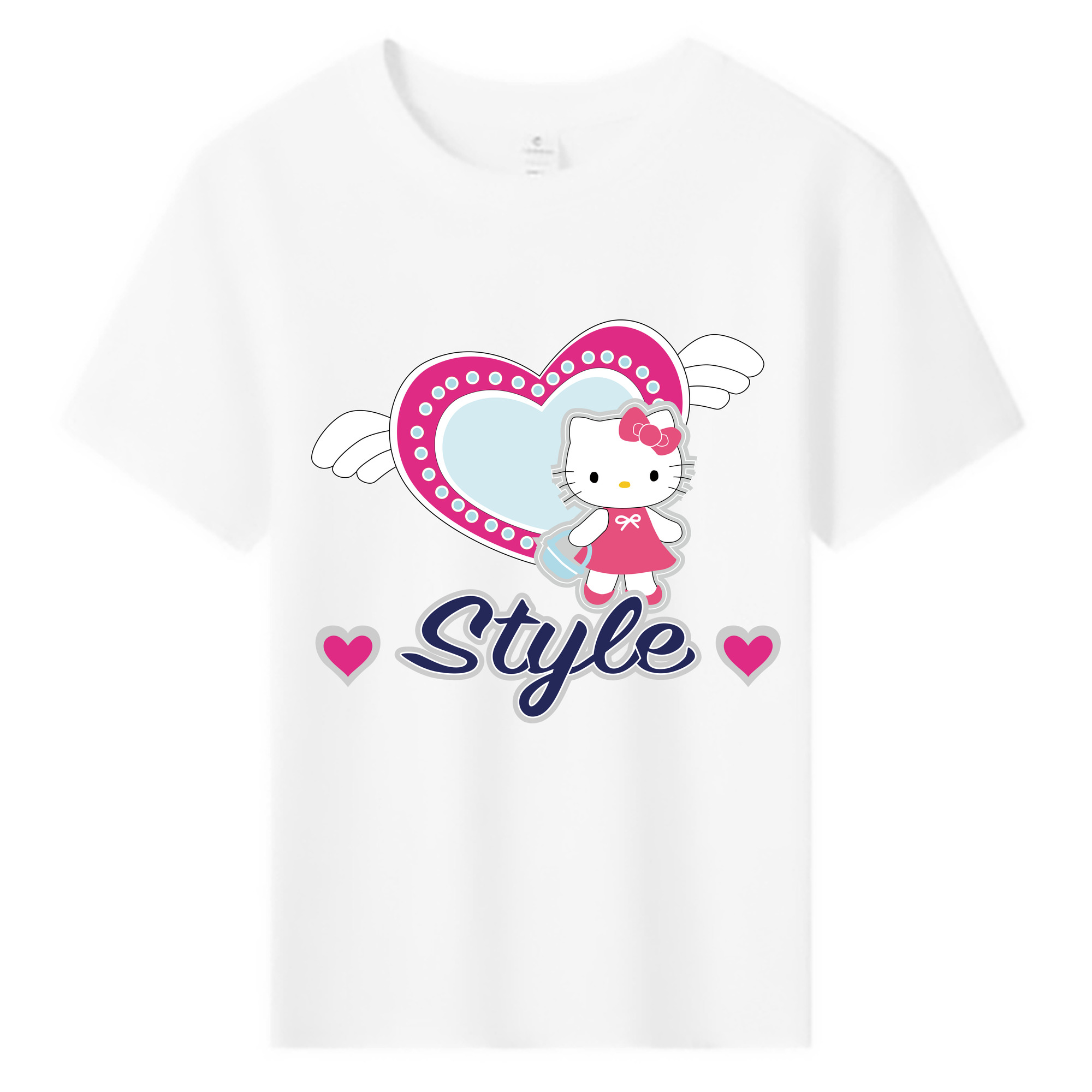 （画像用） Hello Kitty ハローキティ 綿100％キッズTシャツ（フロントプリント）