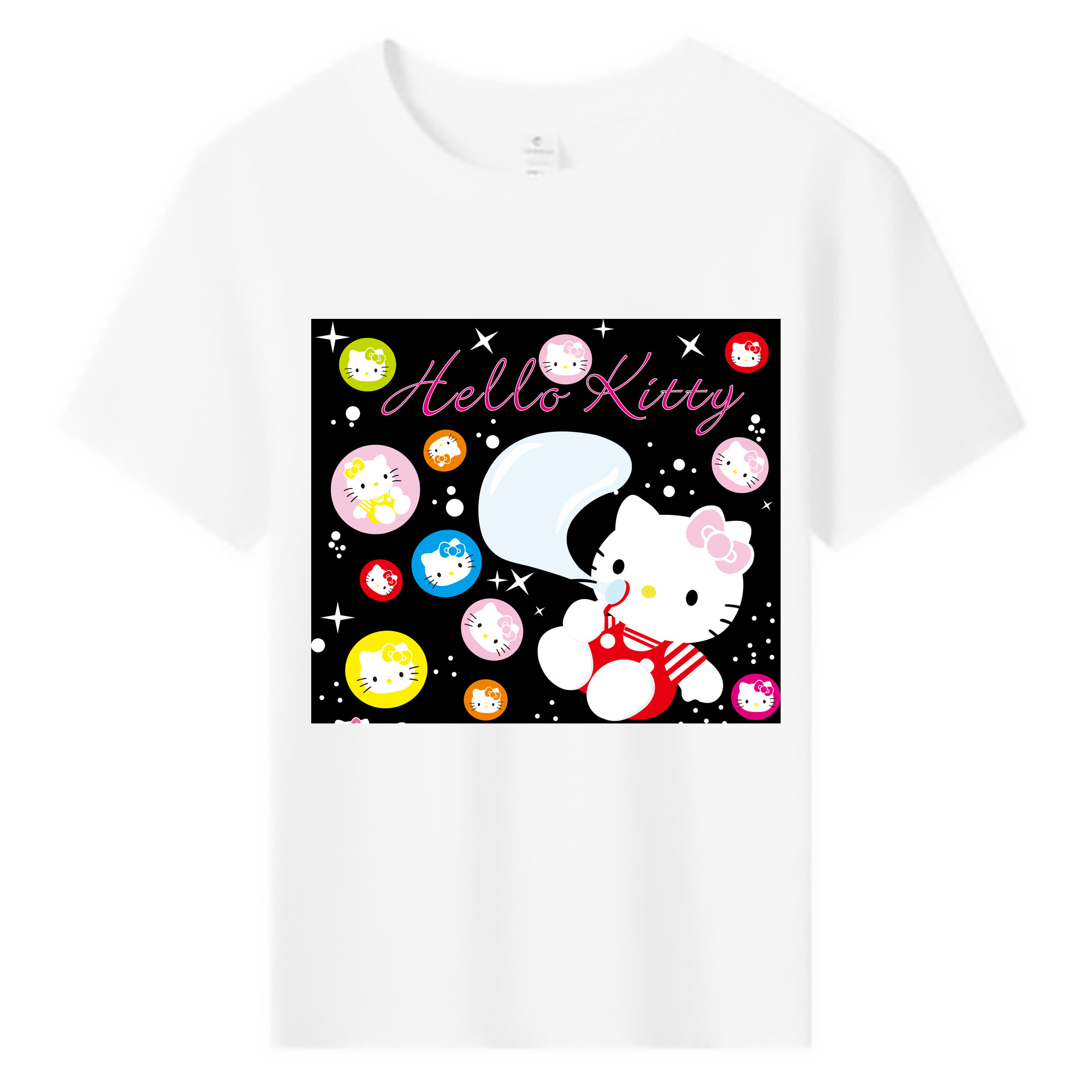 （画像用） Hello Kitty ハローキティ 綿100％キッズTシャツ（フロントプリント）