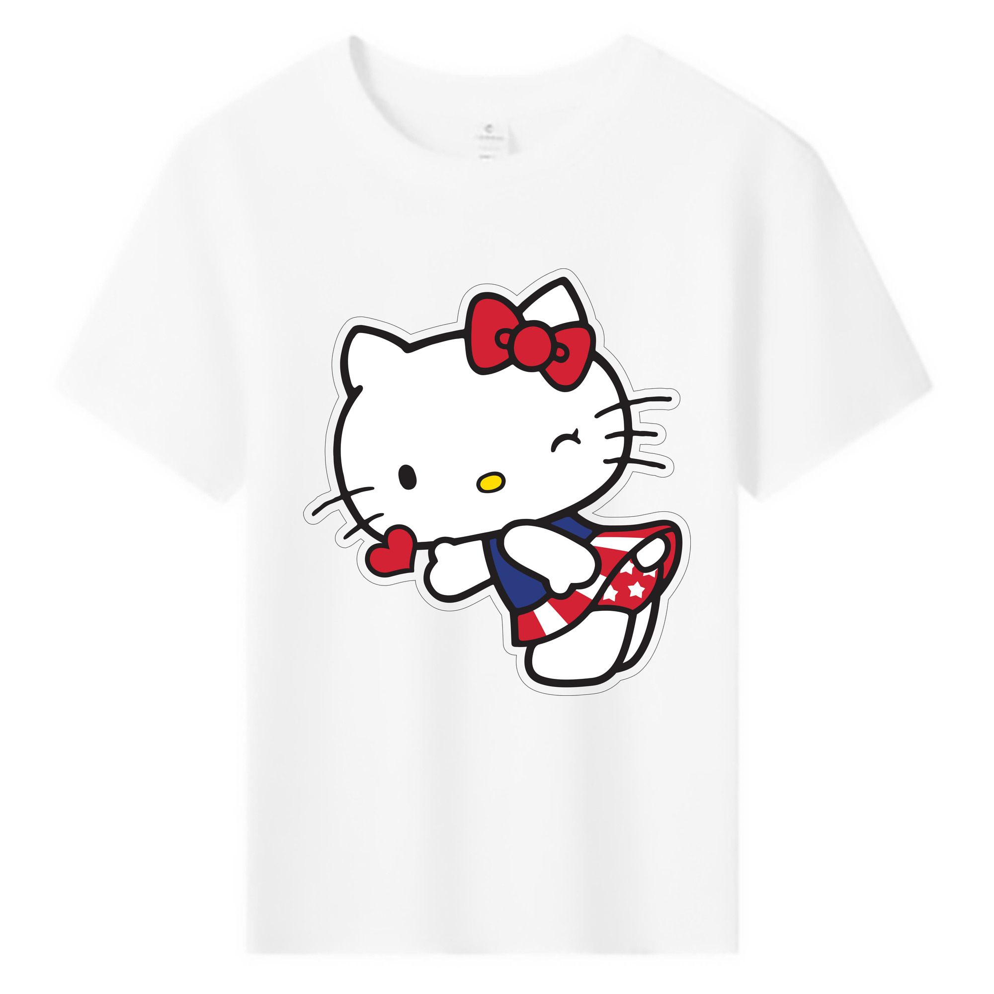 （画像用） Hello Kitty ハローキティ 綿100％キッズTシャツ（フロントプリント）