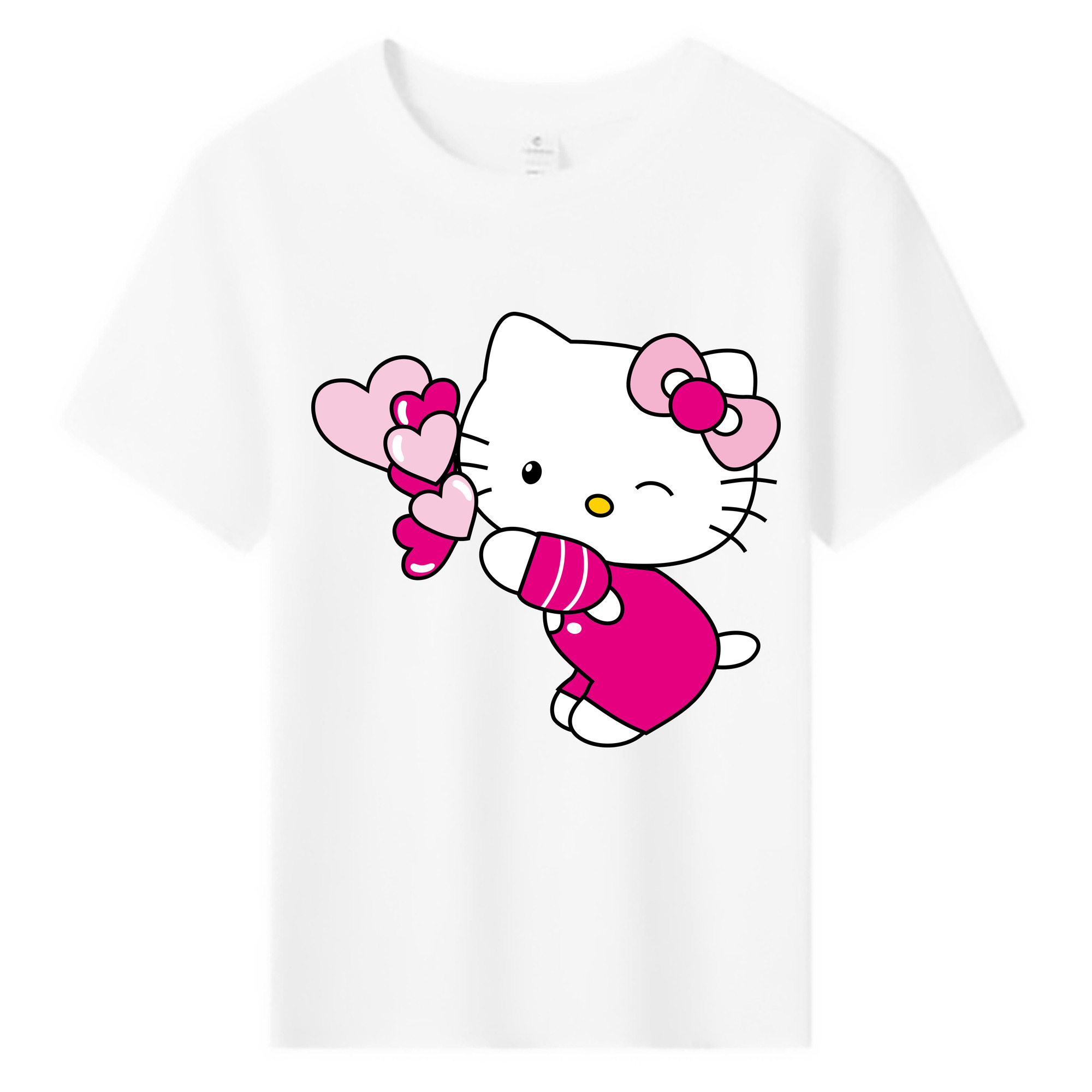 （画像用） Hello Kitty ハローキティ 綿100％キッズTシャツ（フロントプリント）