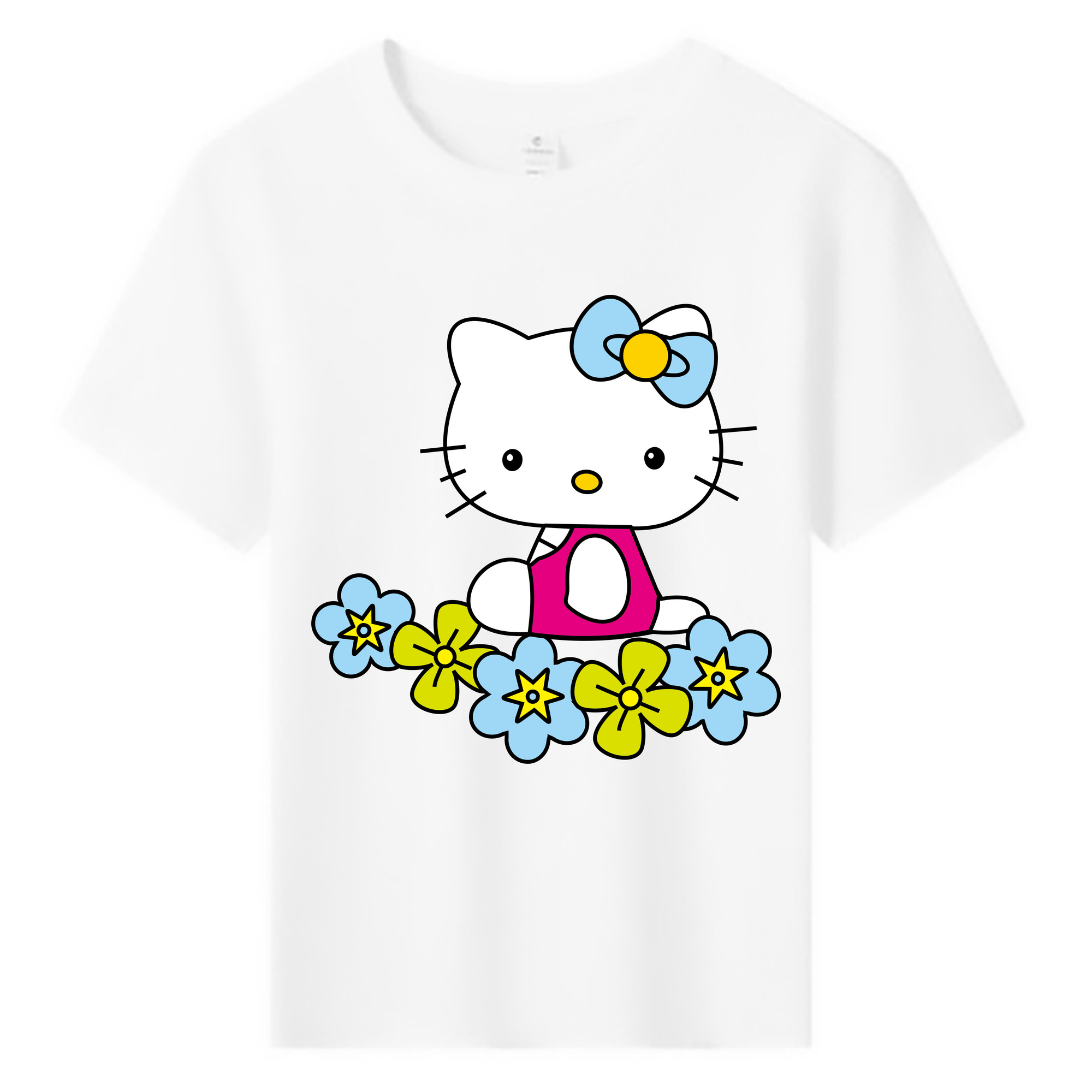 （画像用） Hello Kitty ハローキティ 綿100％キッズTシャツ（フロントプリント）