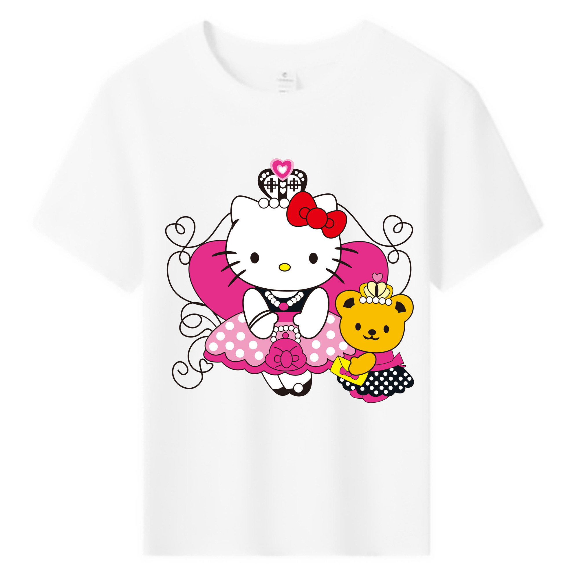 （画像用） Hello Kitty ハローキティ 綿100％キッズTシャツ（フロントプリント）