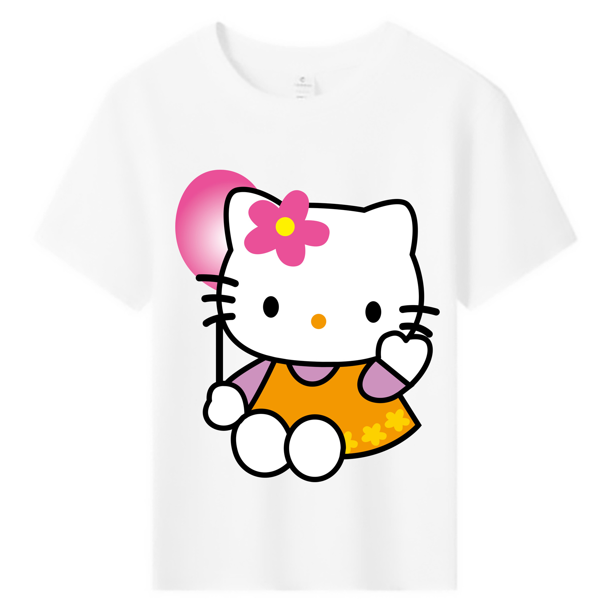 （画像用） Hello Kitty ハローキティ 綿100％キッズTシャツ（フロントプリント）