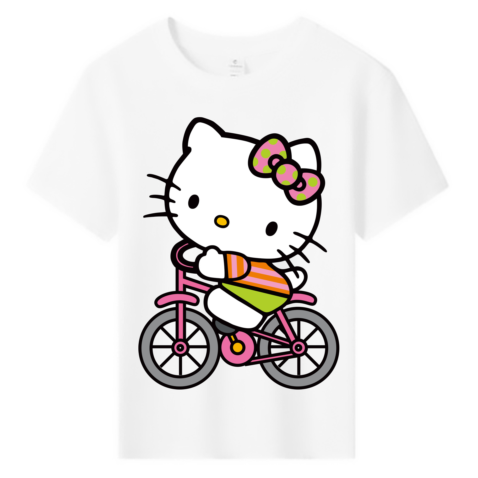 （画像用） Hello Kitty ハローキティ 綿100％キッズTシャツ（フロントプリント）