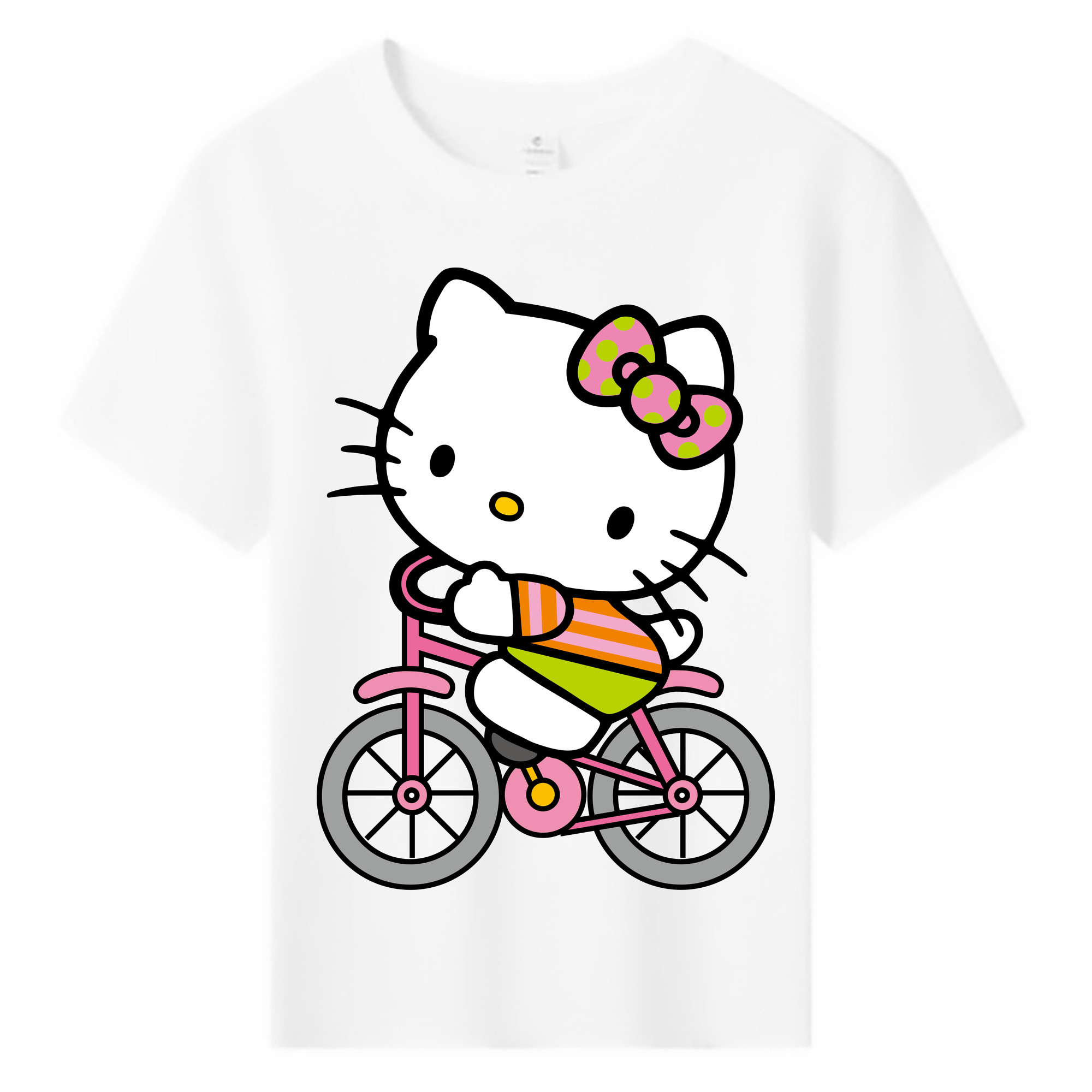 （画像用） Hello Kitty ハローキティ 綿100％キッズTシャツ（フロントプリント）