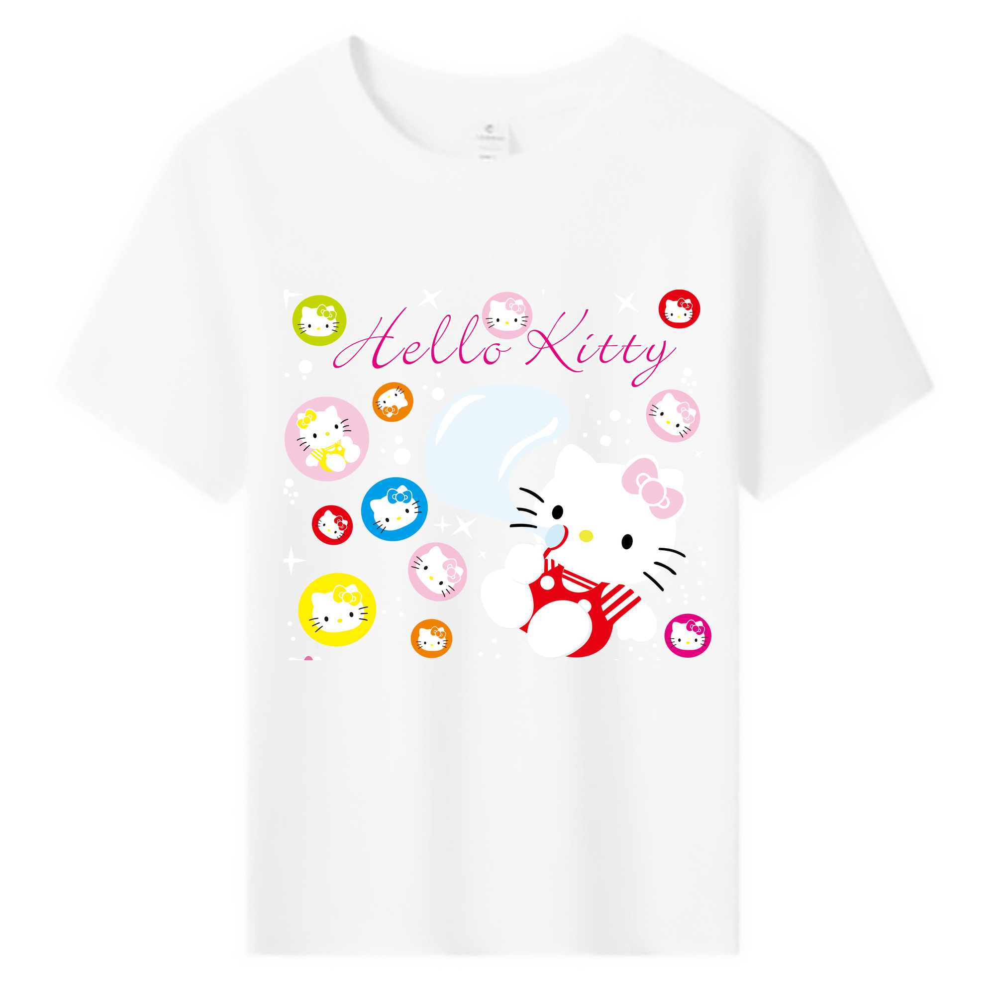 （画像用） Hello Kitty ハローキティ 綿100％キッズTシャツ（フロントプリント）