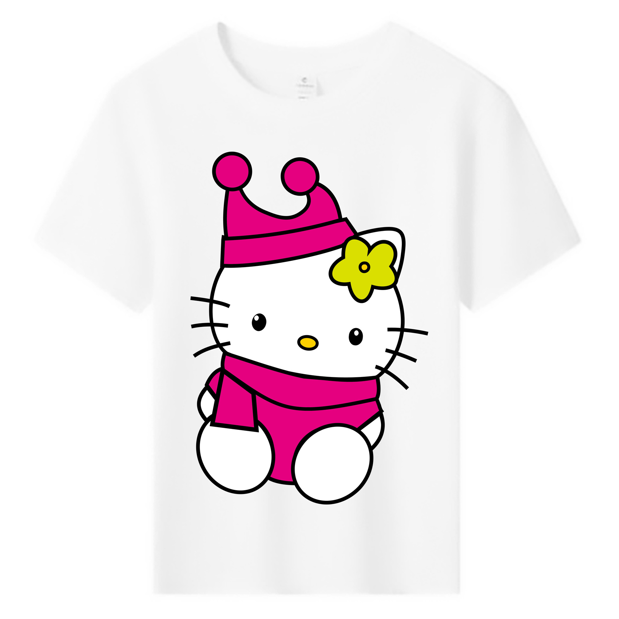 （画像用） Hello Kitty ハローキティ 綿100％キッズTシャツ（フロントプリント）