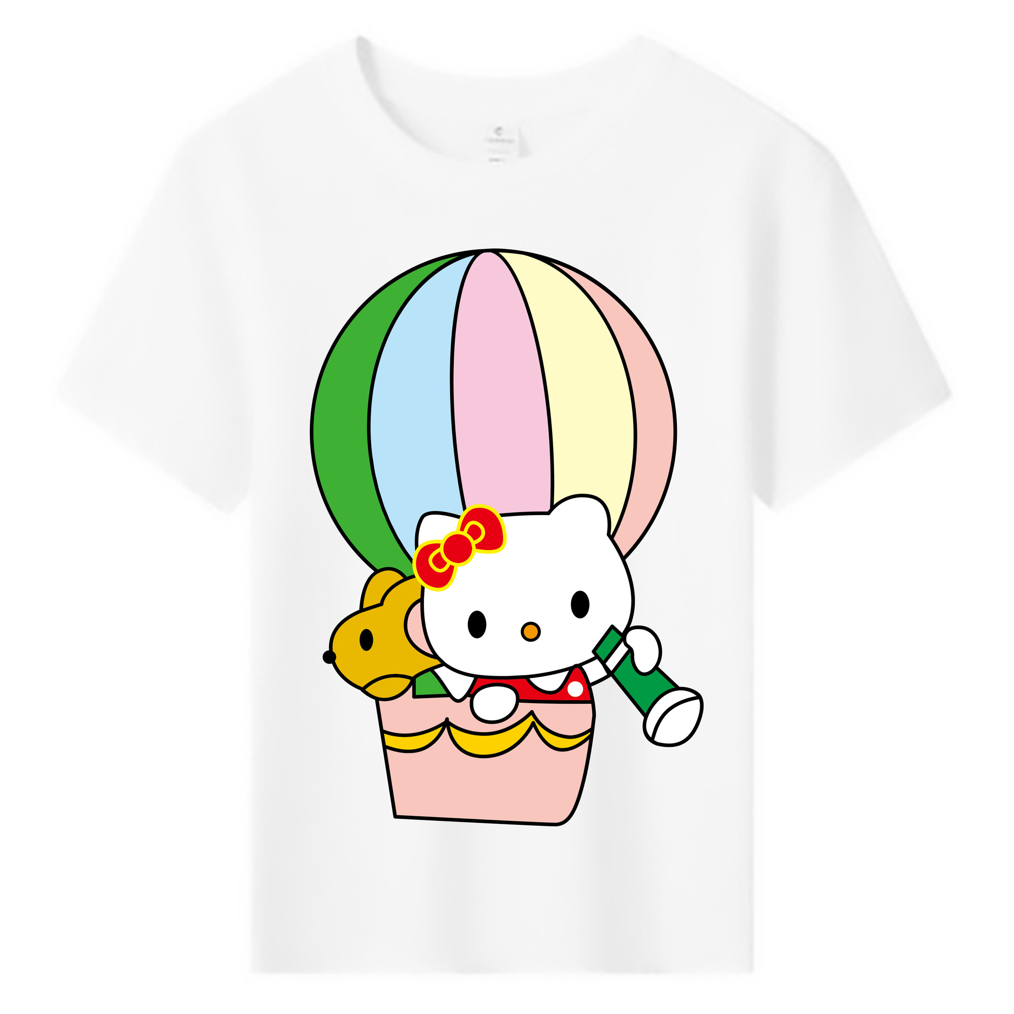 （画像用） Hello Kitty ハローキティ 綿100％キッズTシャツ（フロントプリント）