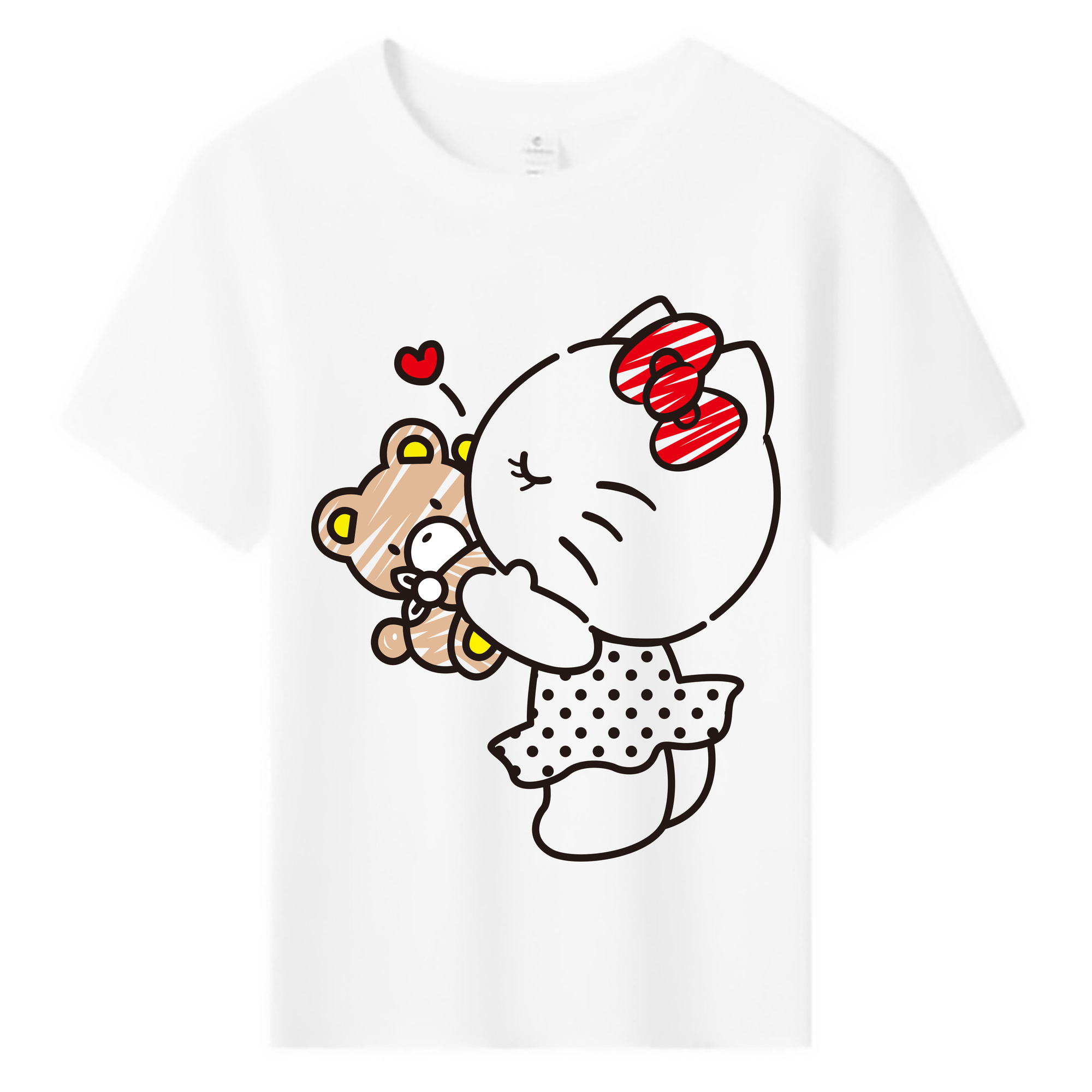 （画像用） Hello Kitty ハローキティ 綿100％キッズTシャツ（フロントプリント）