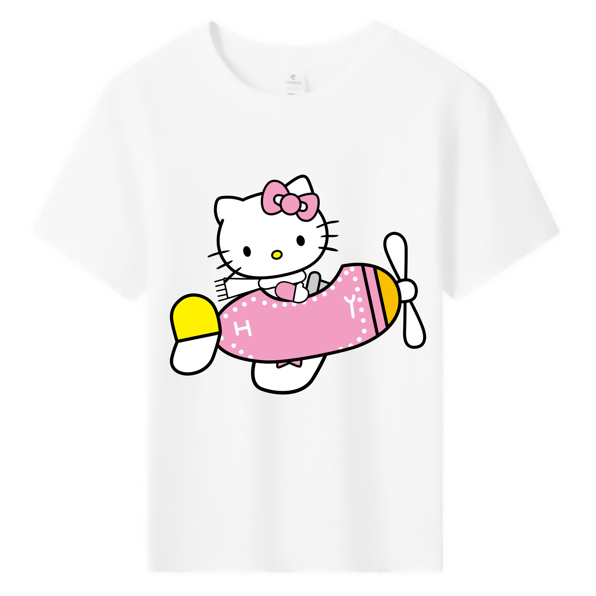 （画像用） Hello Kitty ハローキティ 綿100％キッズTシャツ（フロントプリント）