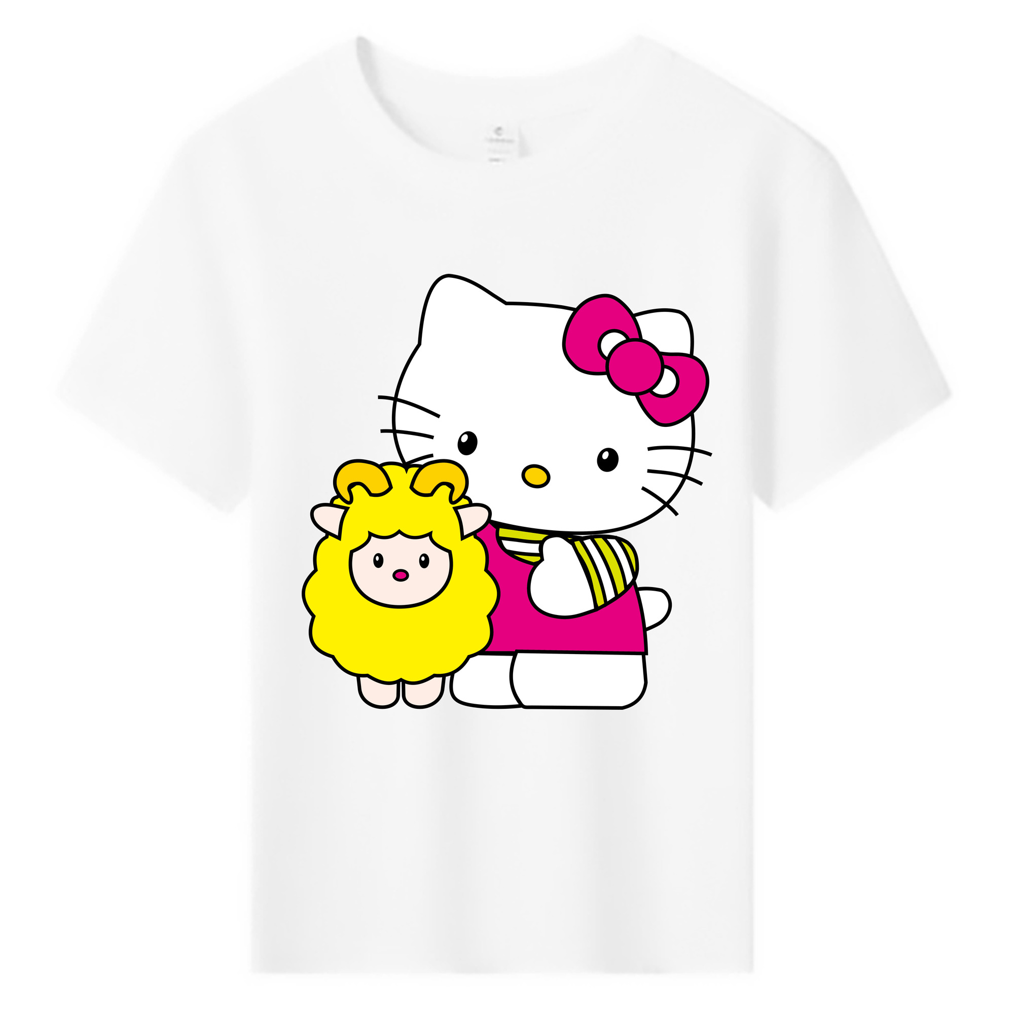 （画像用） Hello Kitty ハローキティ 綿100％キッズTシャツ（フロントプリント）