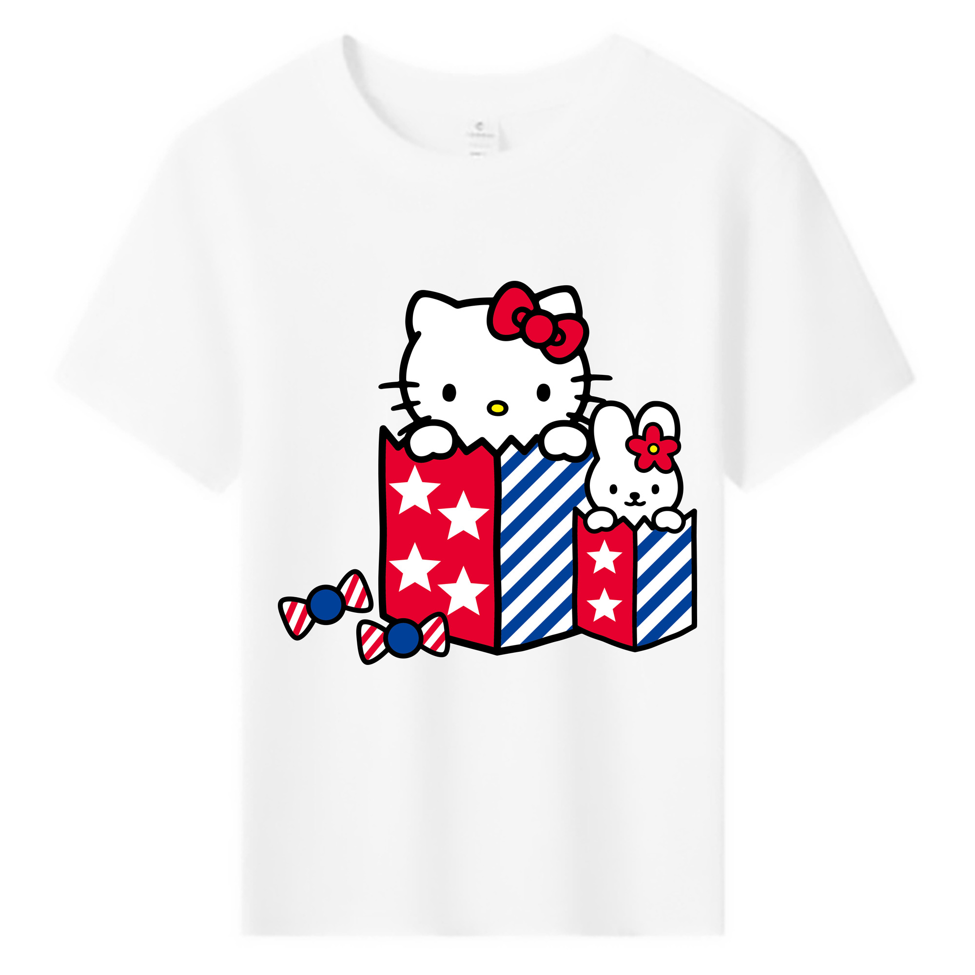 （画像用） Hello Kitty ハローキティ 綿100％キッズTシャツ（フロントプリント）