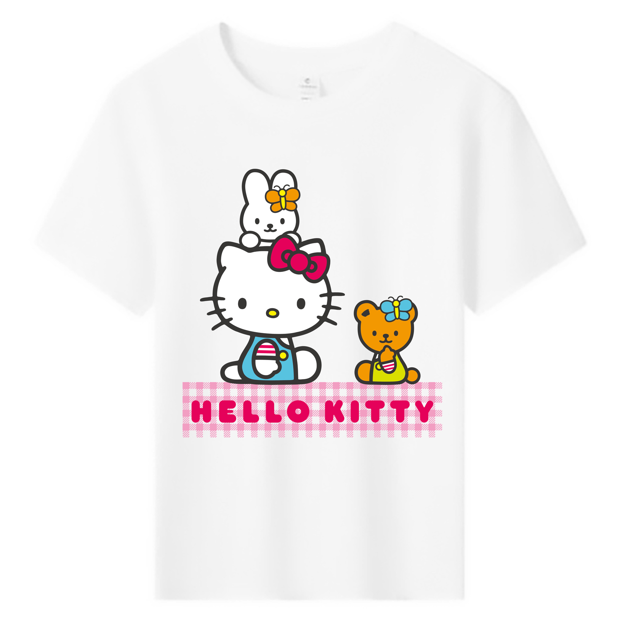 （画像用） Hello Kitty ハローキティ 綿100％キッズTシャツ（フロントプリント）
