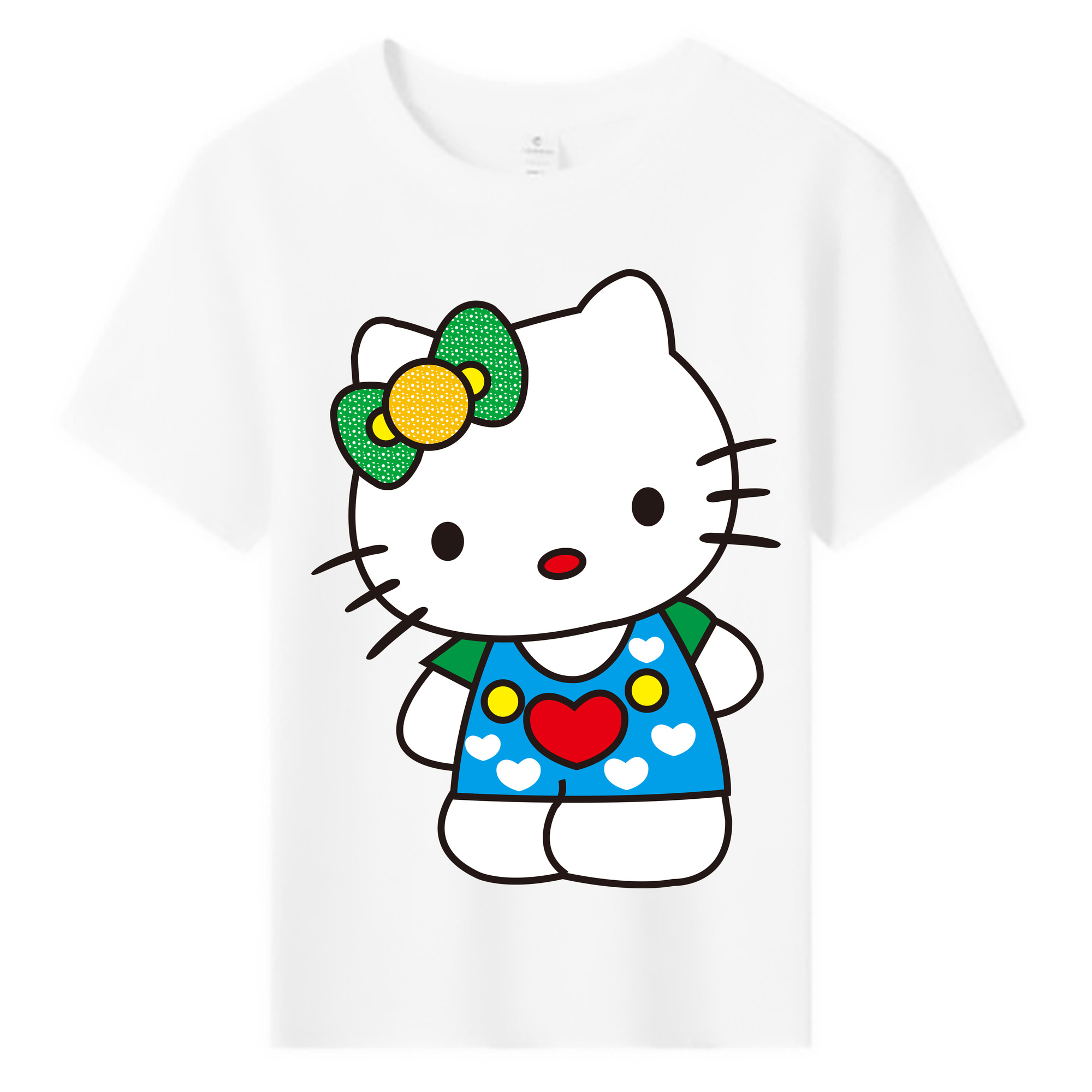 （画像用） Hello Kitty ハローキティ 綿100％キッズTシャツ（フロントプリント）