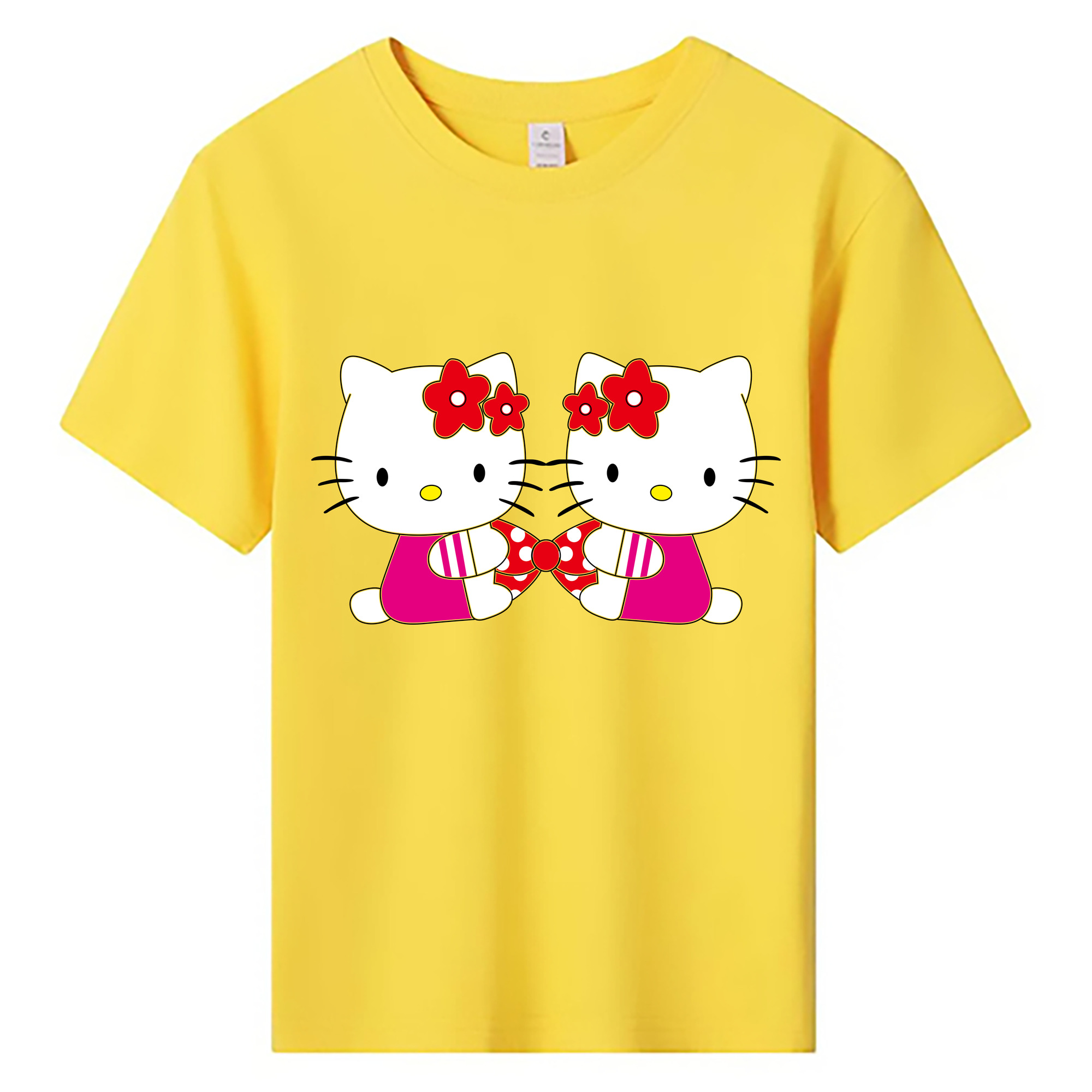 （画像用） Hello Kitty ハローキティ 綿100％キッズTシャツ（フロントプリント）
