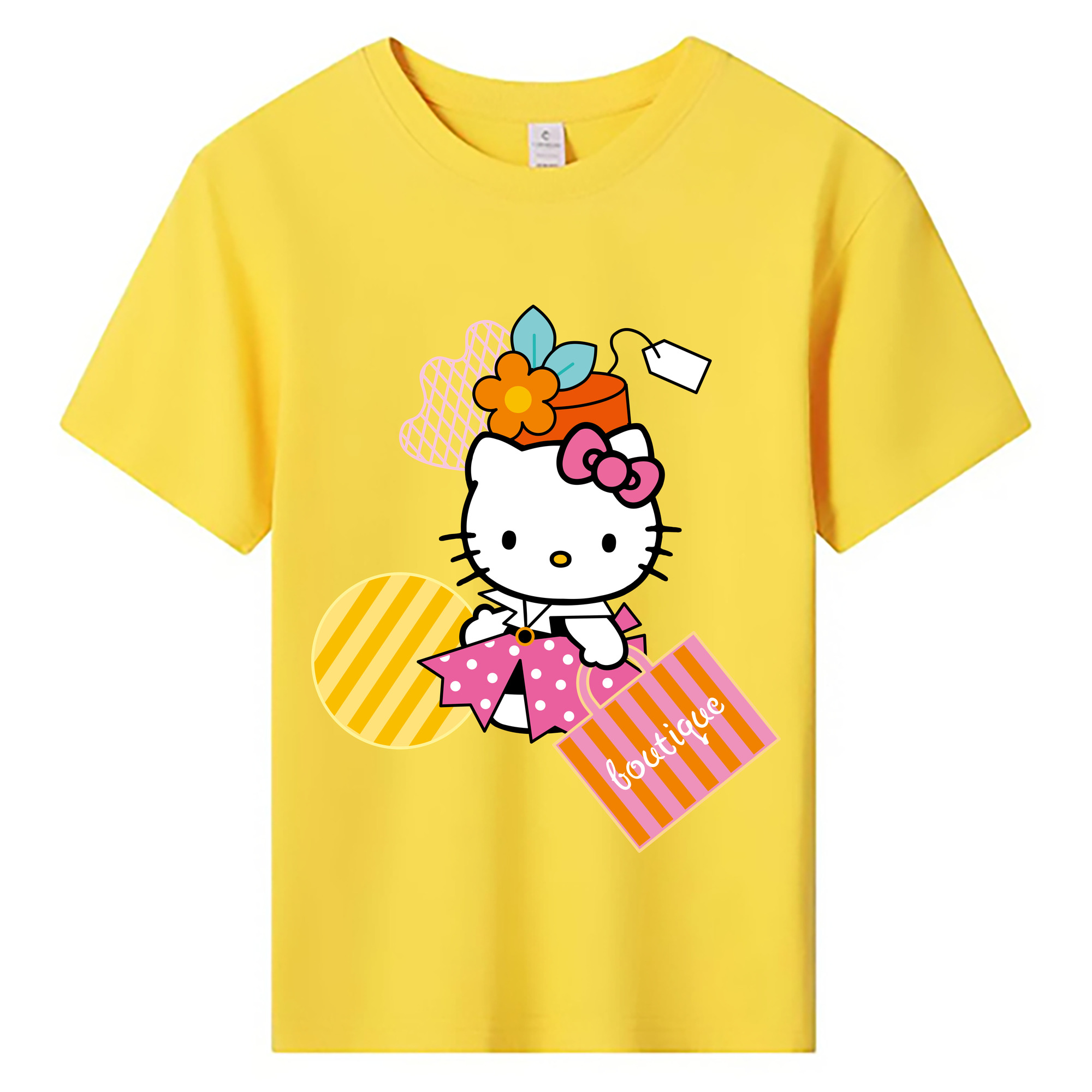 （画像用） Hello Kitty ハローキティ 綿100％キッズTシャツ（フロントプリント）