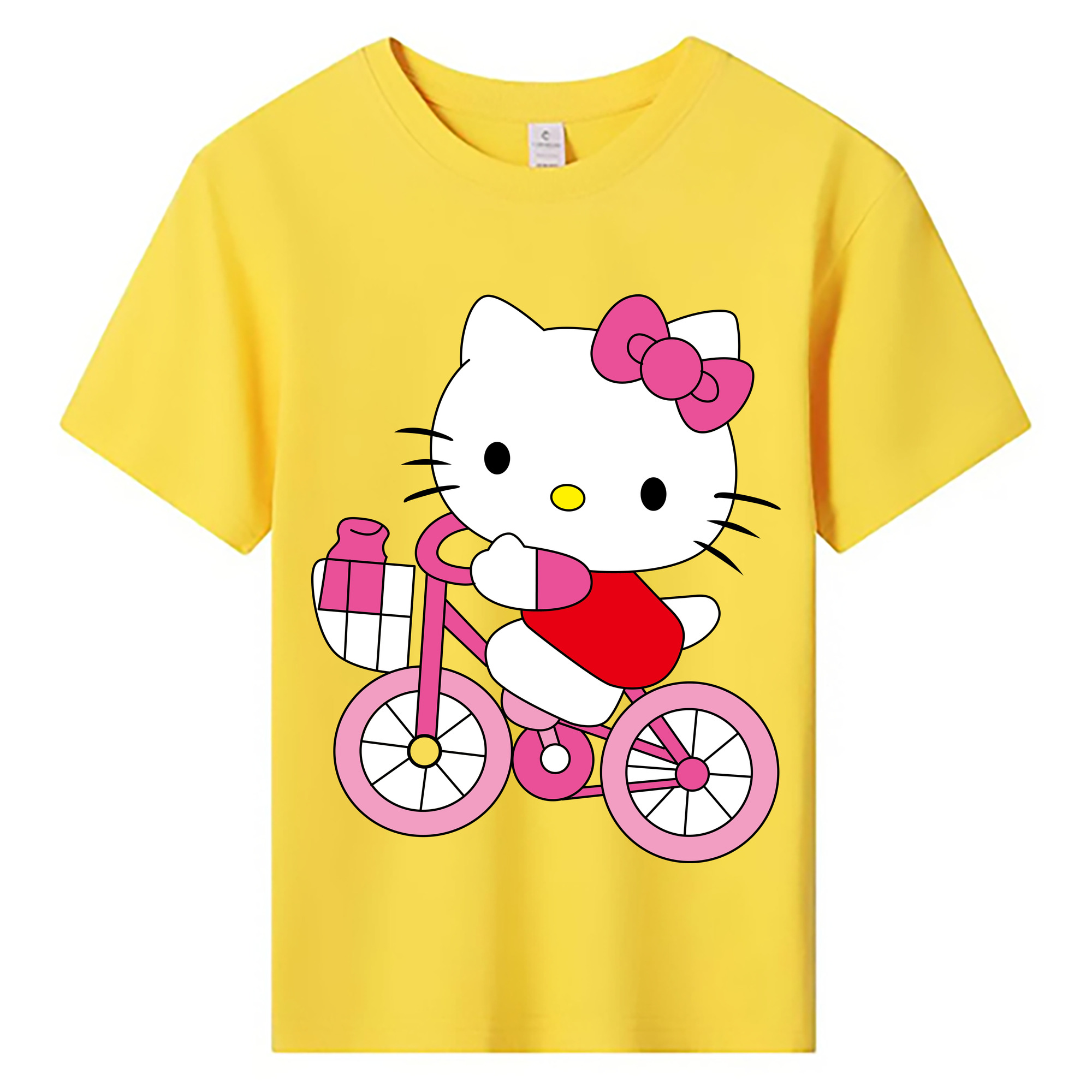 （画像用） Hello Kitty ハローキティ 綿100％キッズTシャツ（フロントプリント）