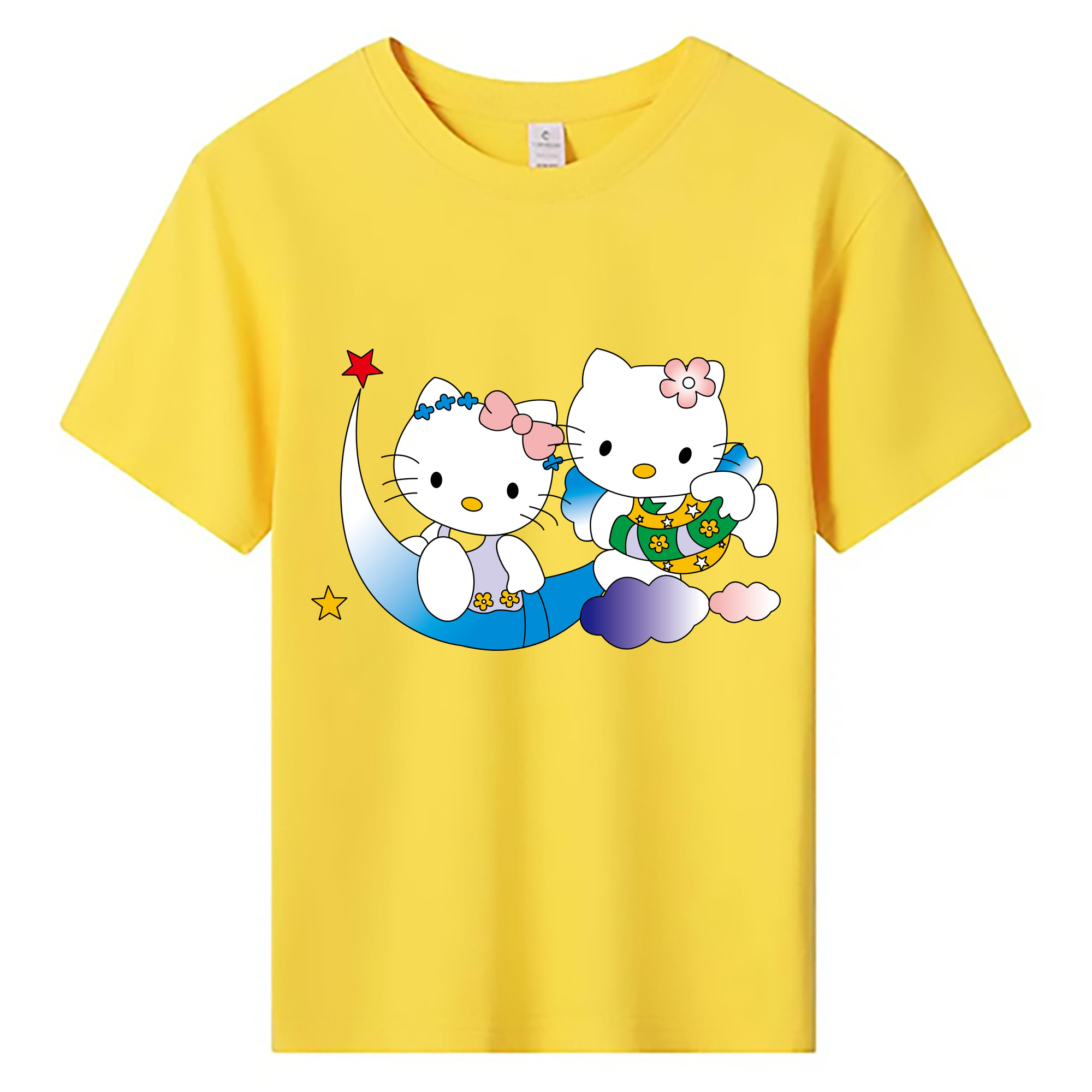 （画像用） Hello Kitty ハローキティ 綿100％キッズTシャツ（フロントプリント）