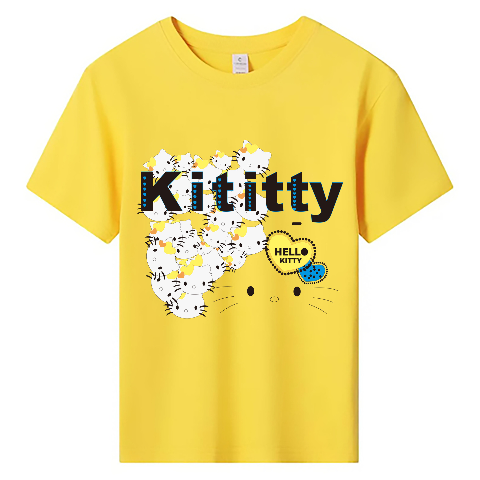 （画像用） Hello Kitty ハローキティ 綿100％キッズTシャツ（フロントプリント）