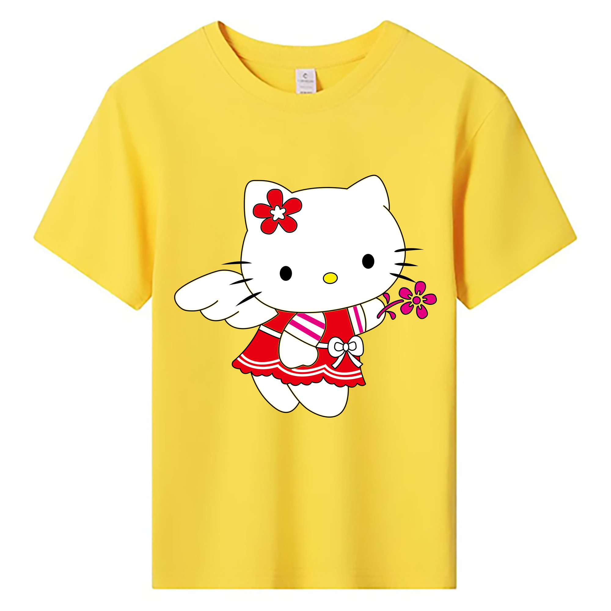 （画像用） Hello Kitty ハローキティ 綿100％キッズTシャツ（フロントプリント）