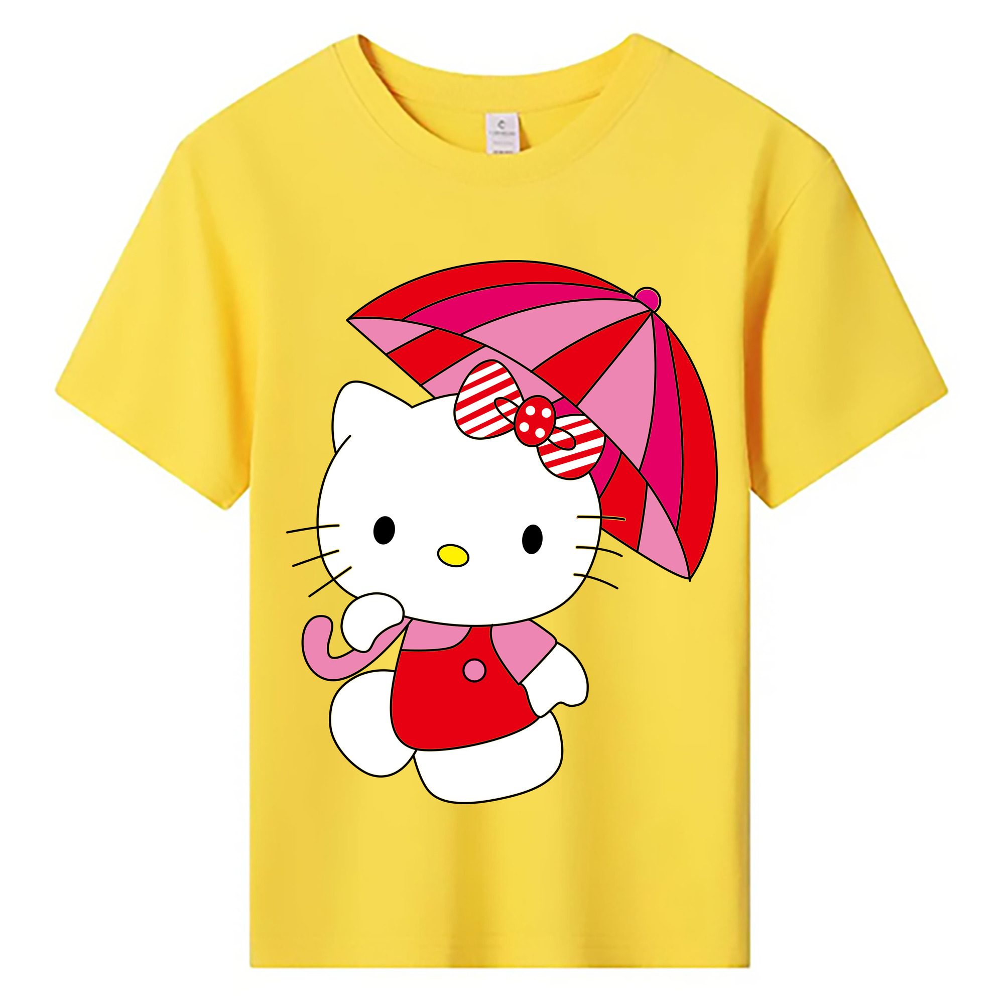 （画像用） Hello Kitty ハローキティ 綿100％キッズTシャツ（フロントプリント）