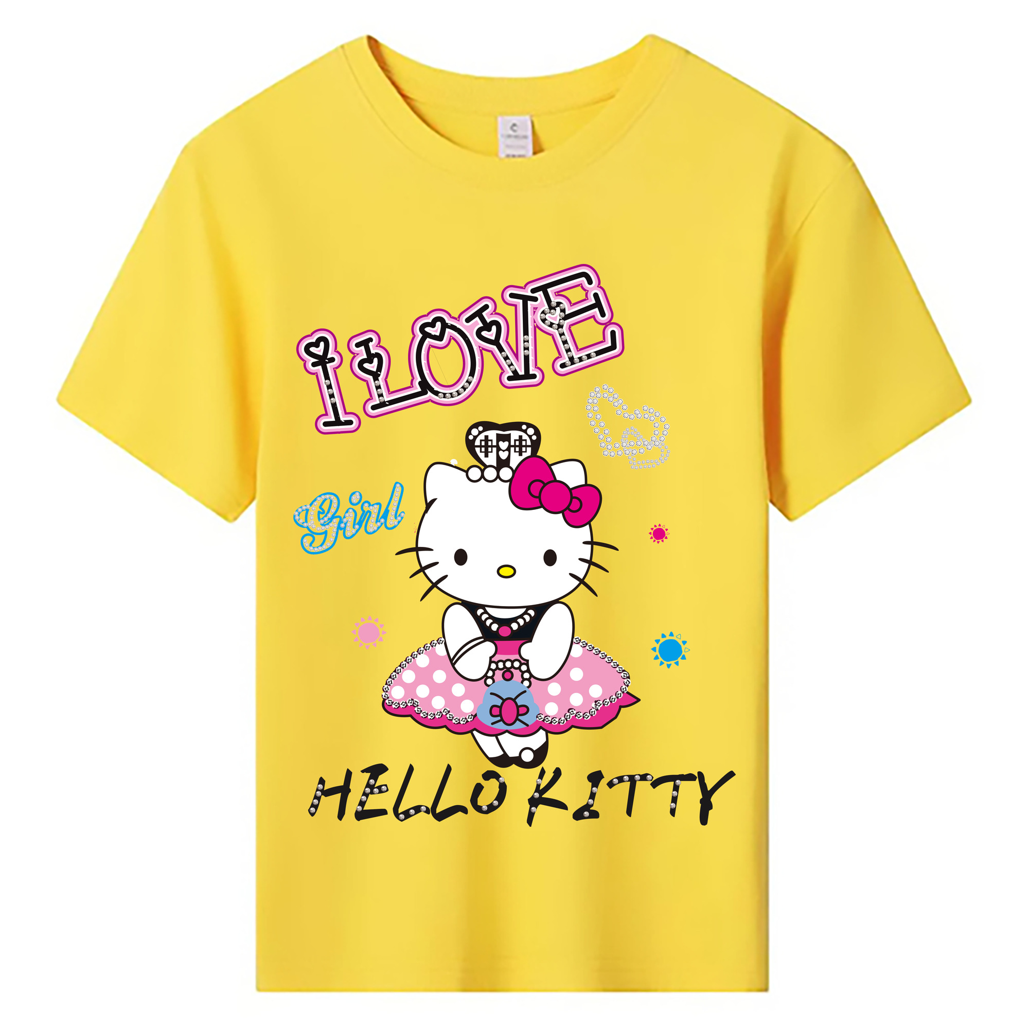 （画像用） Hello Kitty ハローキティ 綿100％キッズTシャツ（フロントプリント）