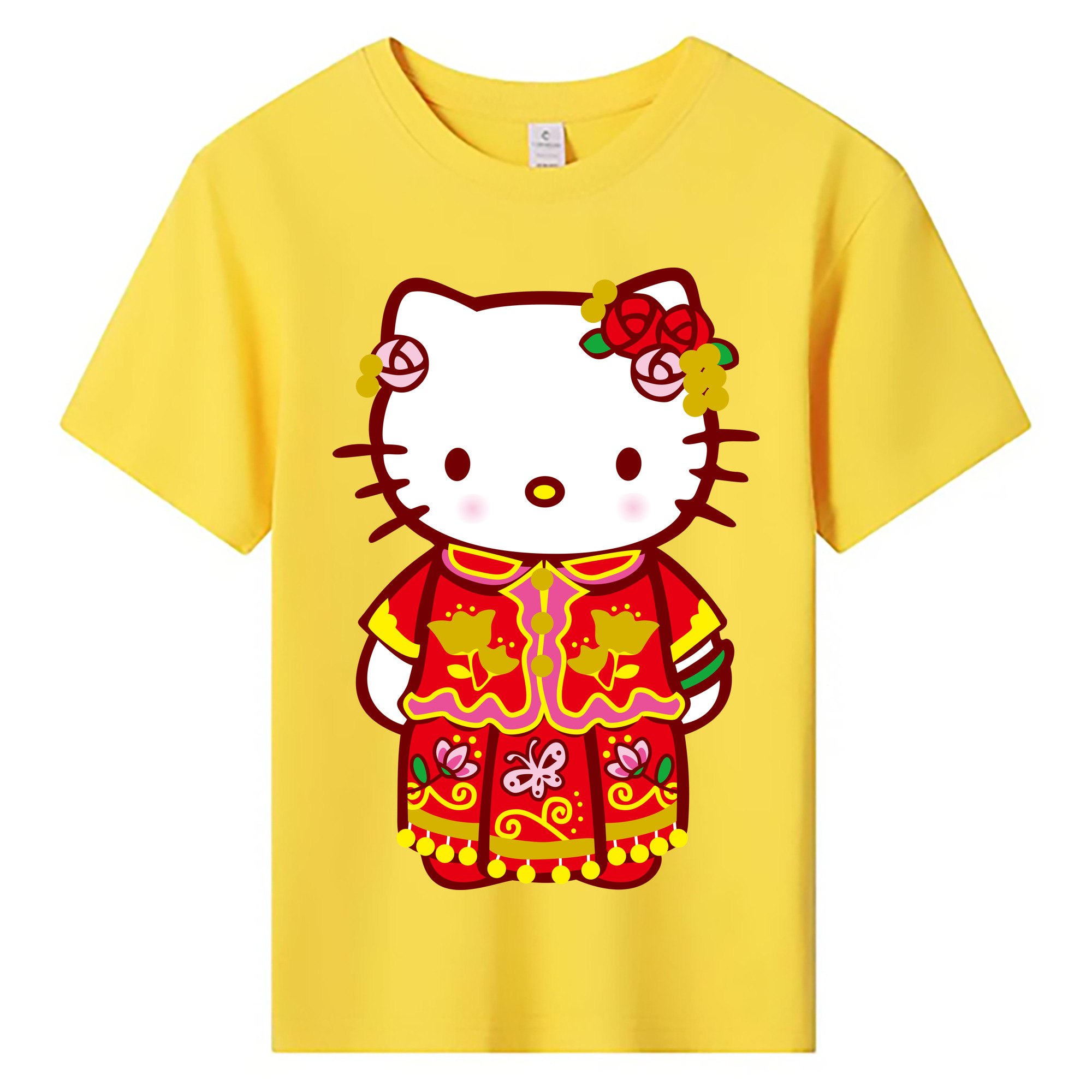 （画像用） Hello Kitty ハローキティ 綿100％キッズTシャツ（フロントプリント）