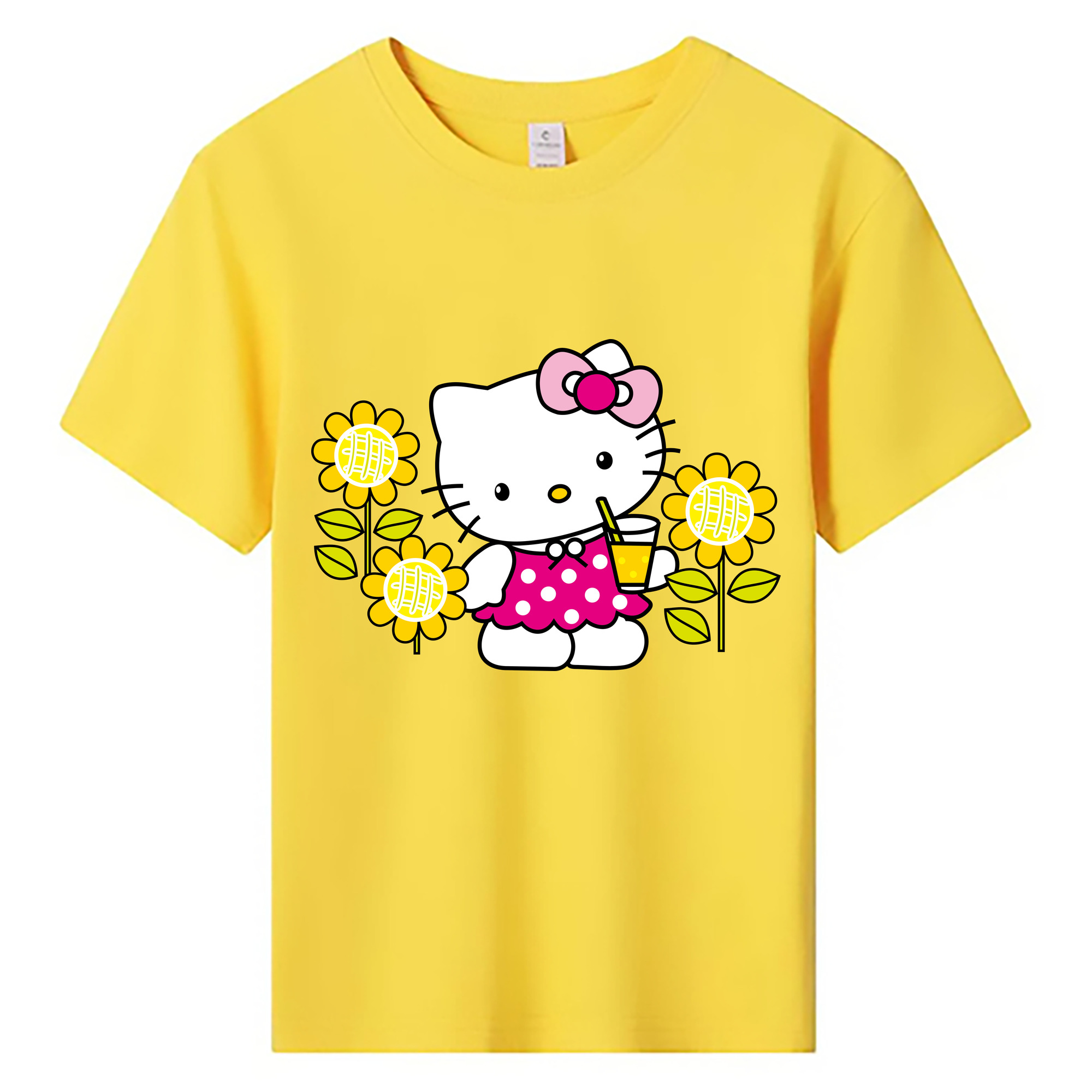 （画像用） Hello Kitty ハローキティ 綿100％キッズTシャツ（フロントプリント）