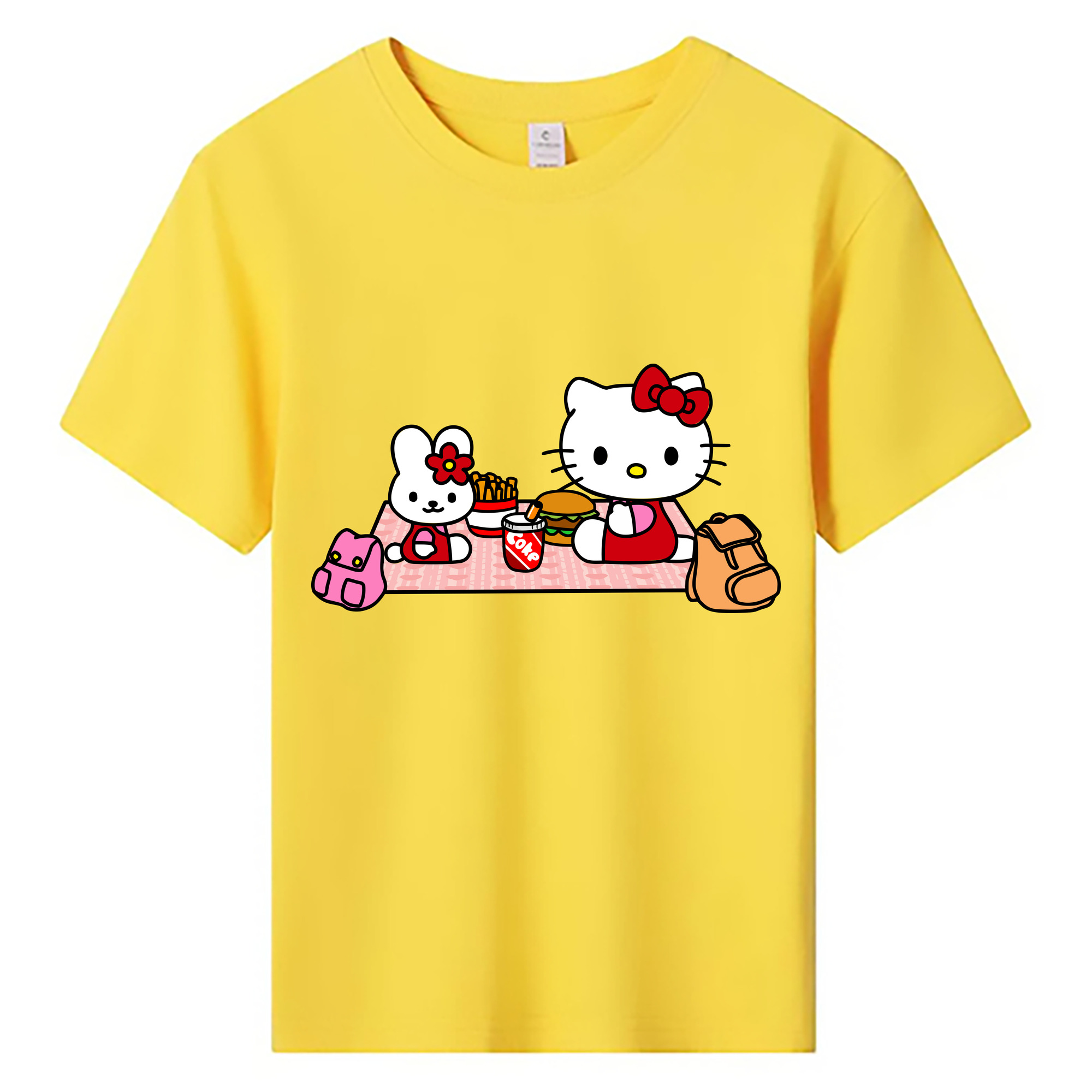 （画像用） Hello Kitty ハローキティ 綿100％キッズTシャツ（フロントプリント）