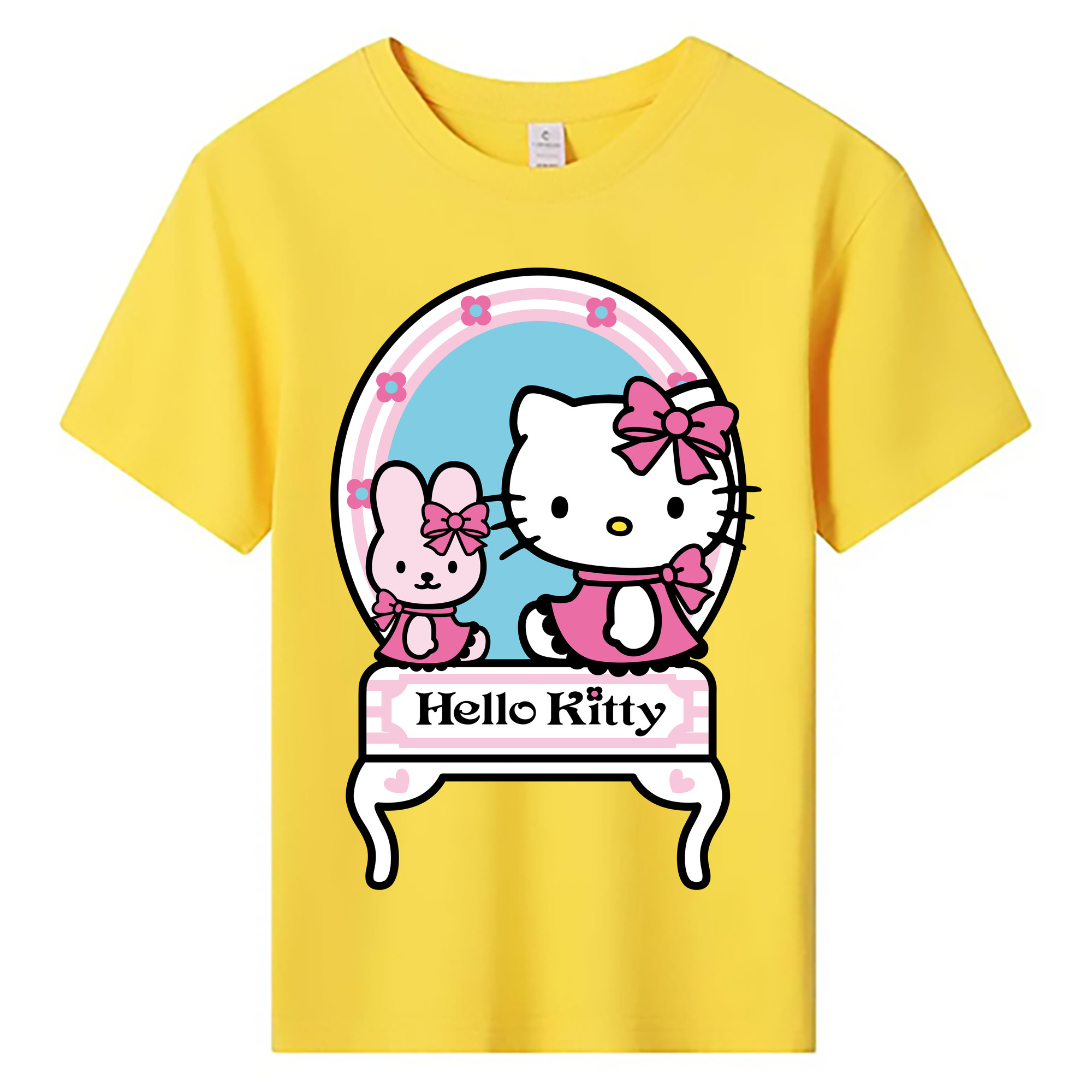 （画像用） Hello Kitty ハローキティ 綿100％キッズTシャツ（フロントプリント）
