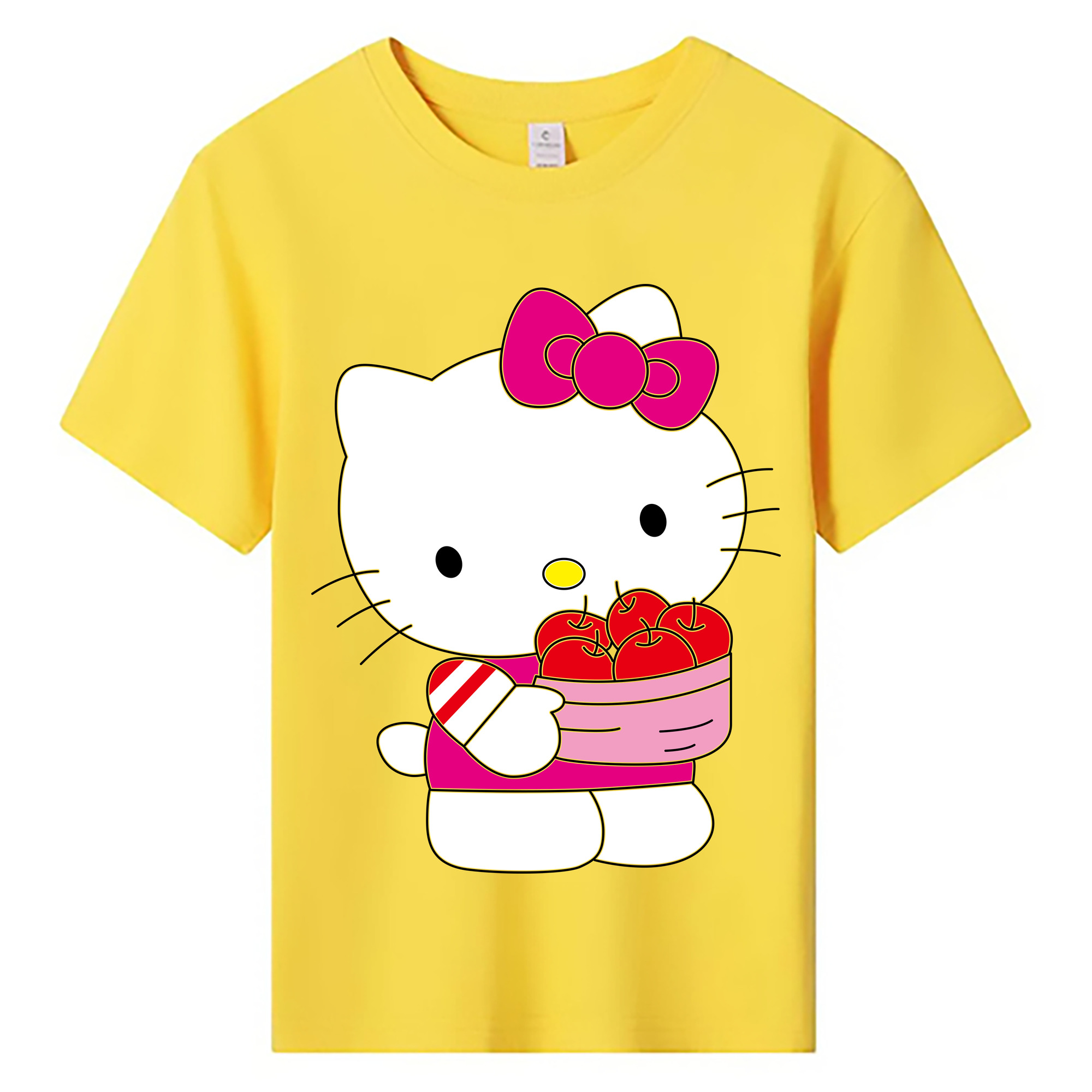 （画像用） Hello Kitty ハローキティ 綿100％キッズTシャツ（フロントプリント）