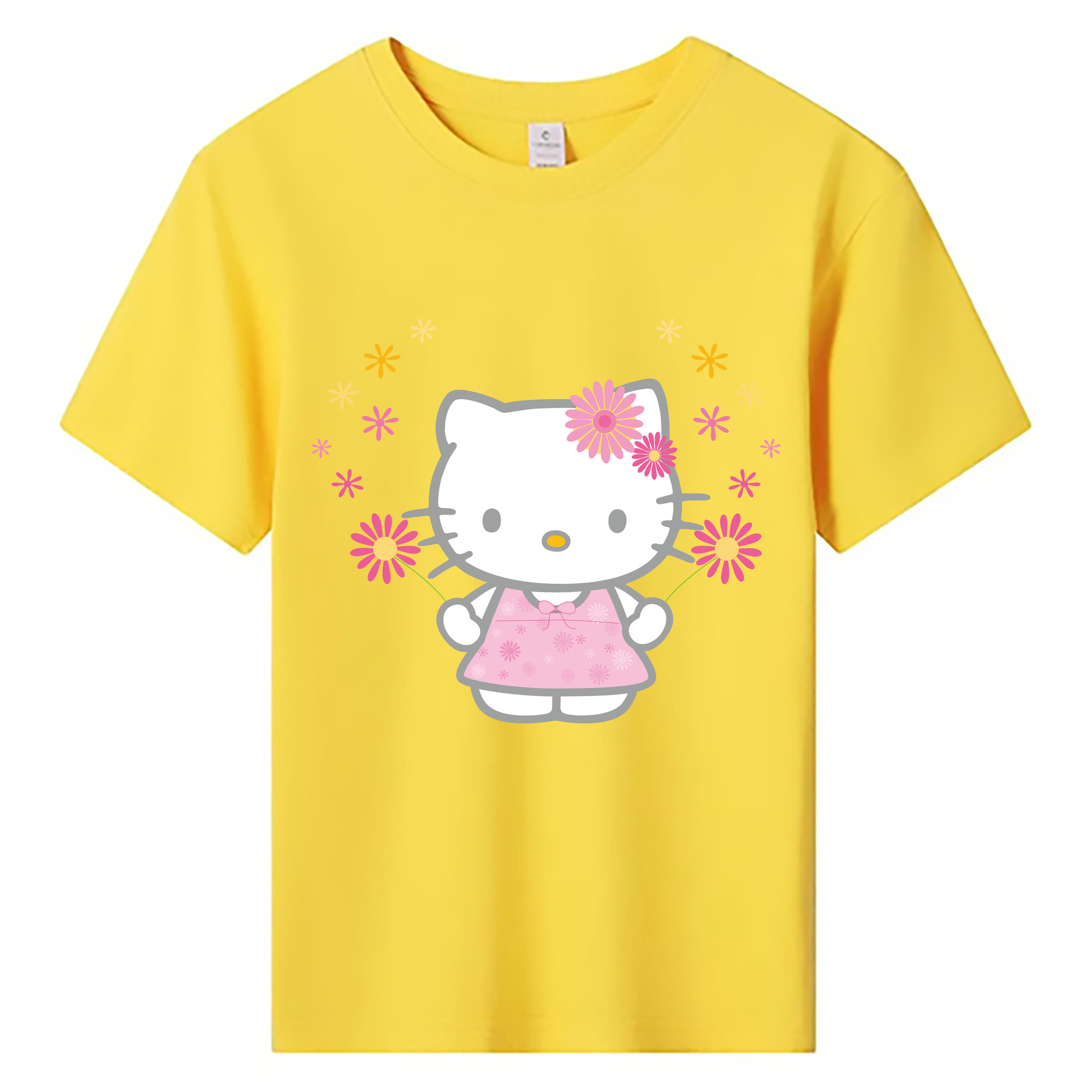 （画像用） Hello Kitty ハローキティ 綿100％キッズTシャツ（フロントプリント）