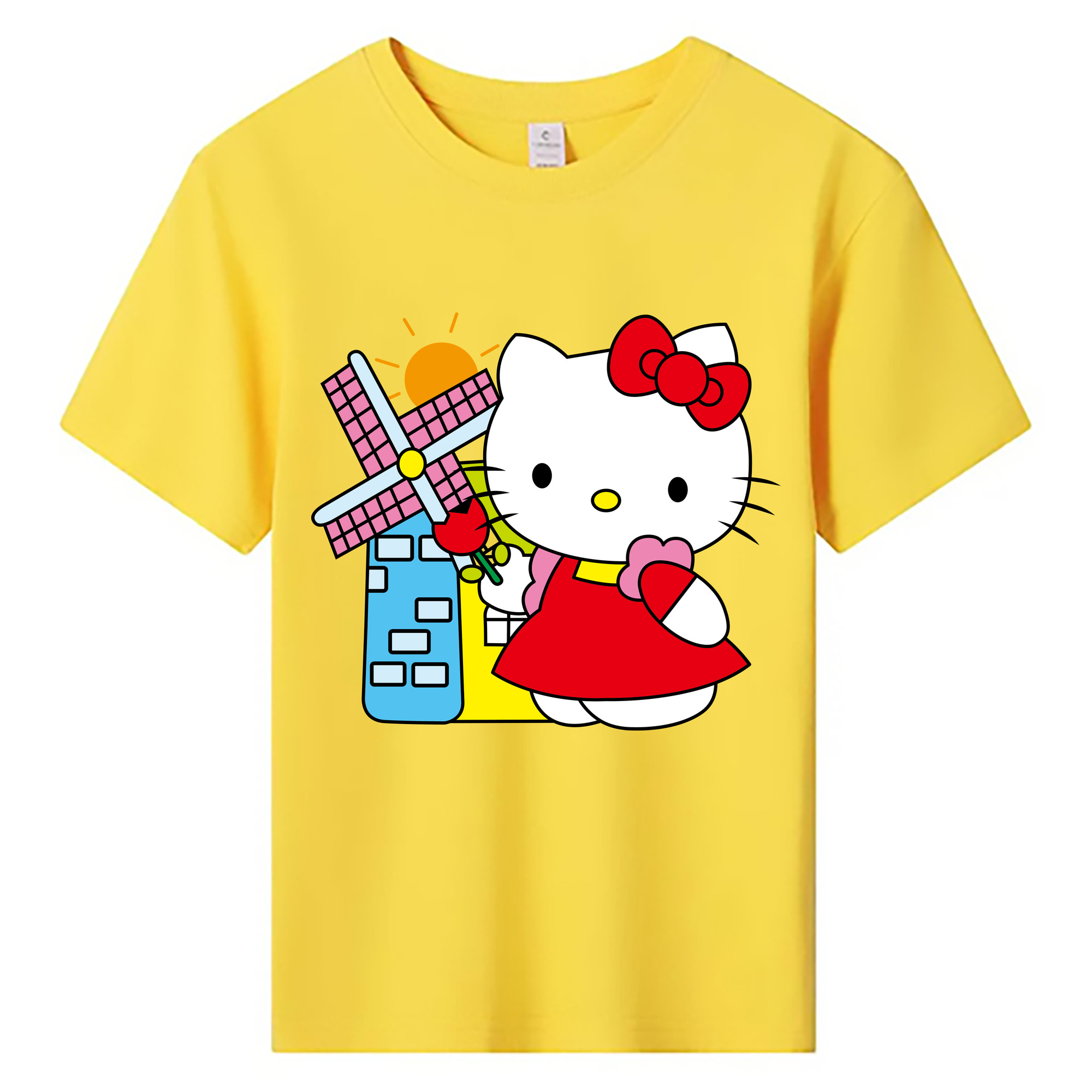 （画像用） Hello Kitty ハローキティ 綿100％キッズTシャツ（フロントプリント）