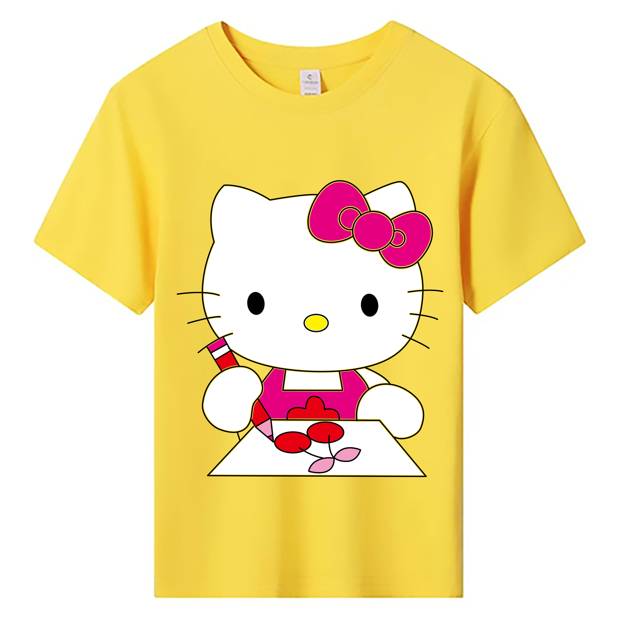 （画像用） Hello Kitty ハローキティ 綿100％キッズTシャツ（フロントプリント）