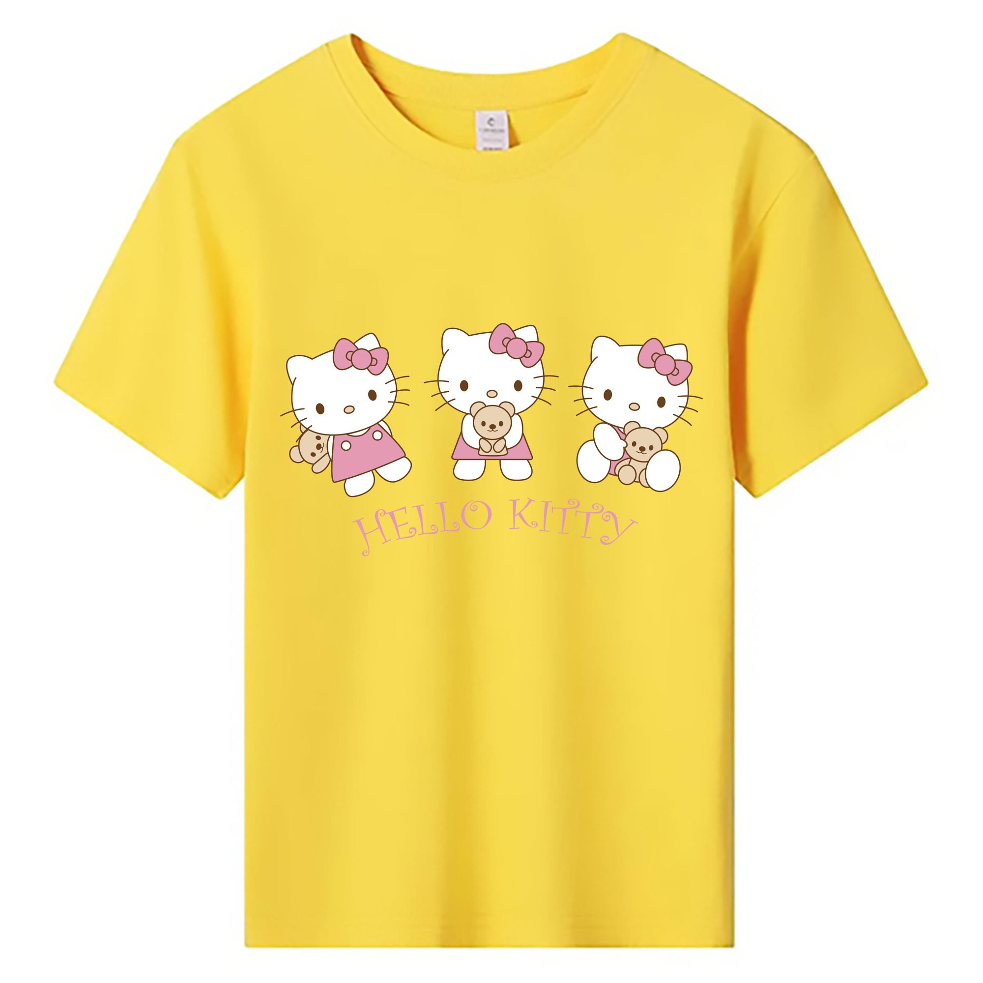（画像用） Hello Kitty ハローキティ 綿100％キッズTシャツ（フロントプリント）