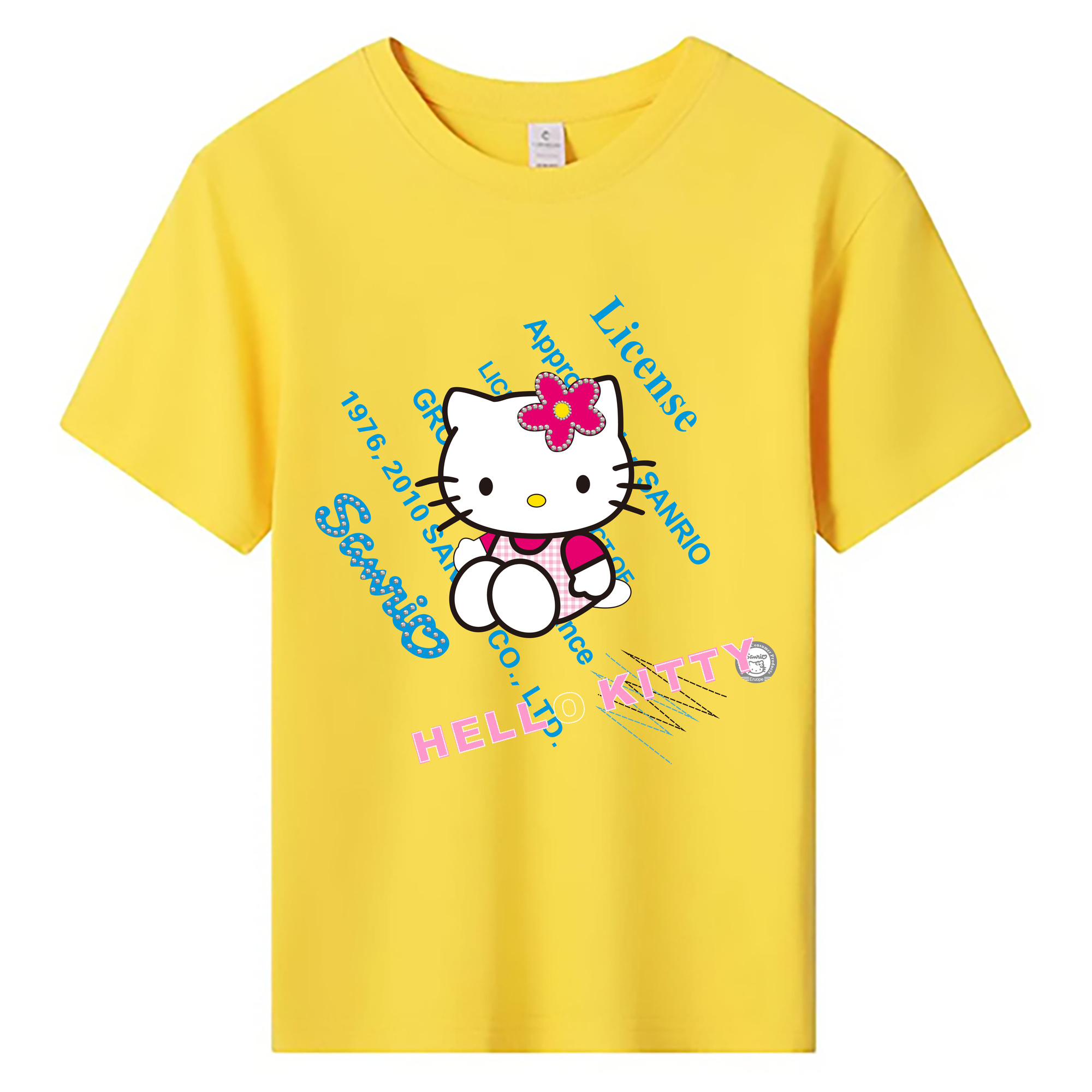（画像用） Hello Kitty ハローキティ 綿100％キッズTシャツ（フロントプリント）