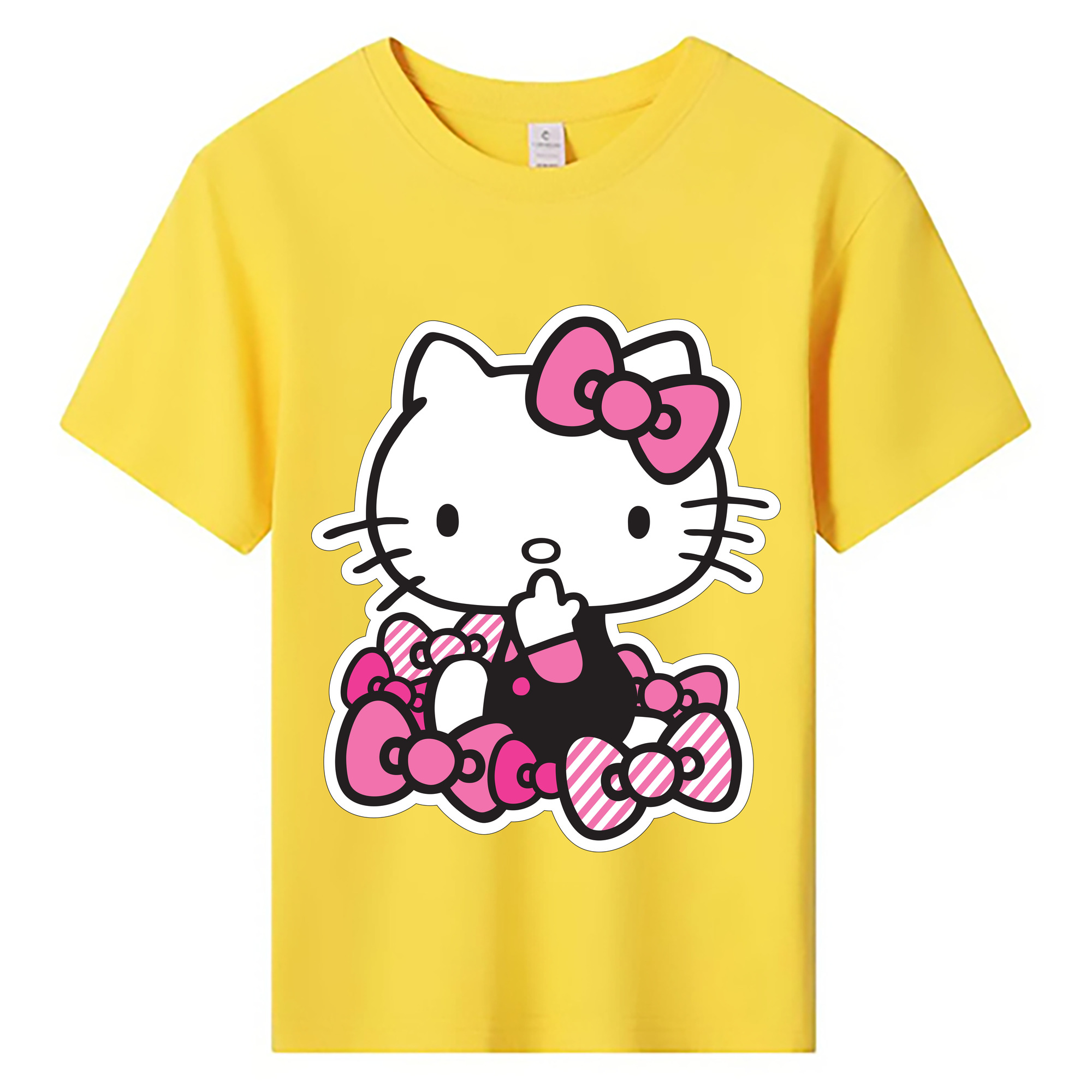（画像用） Hello Kitty ハローキティ 綿100％キッズTシャツ（フロントプリント）