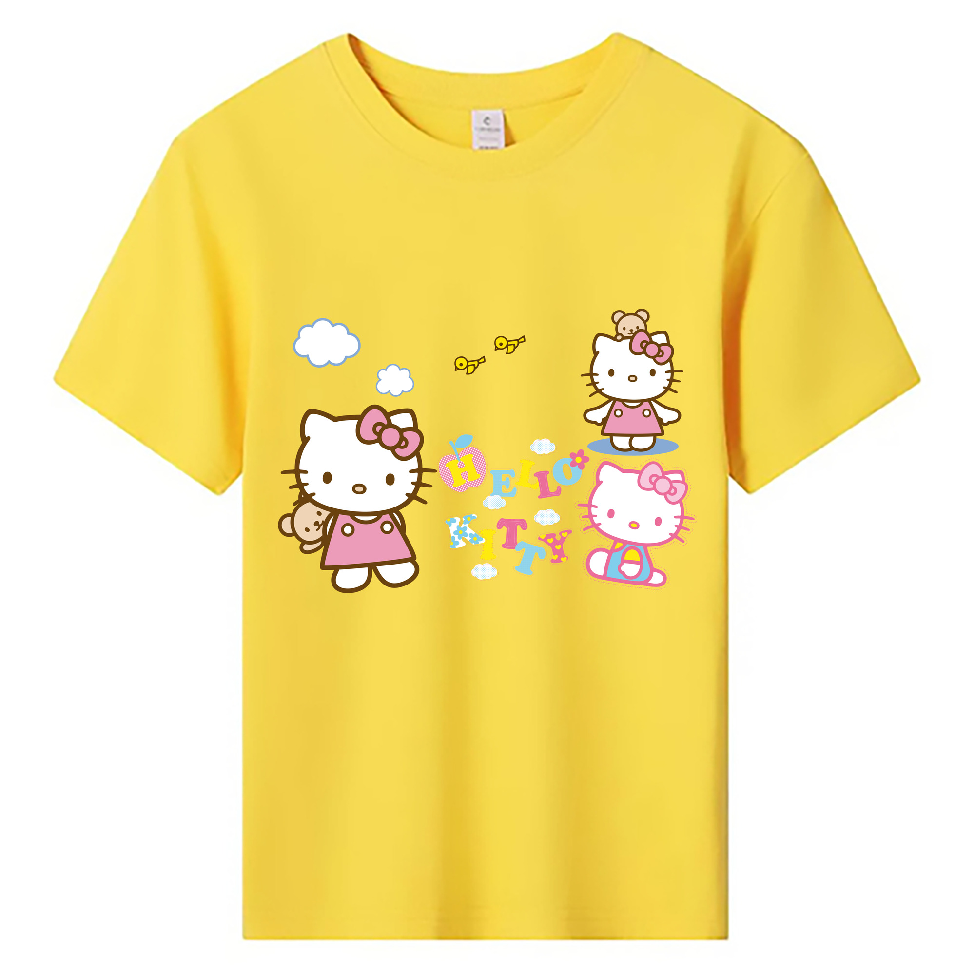 （画像用） Hello Kitty ハローキティ 綿100％キッズTシャツ（フロントプリント）