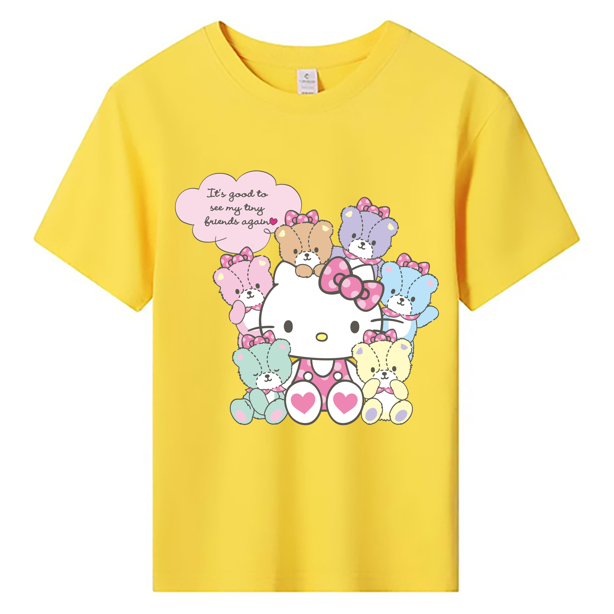 （画像用） Hello Kitty ハローキティ 綿100％キッズTシャツ（フロントプリント）