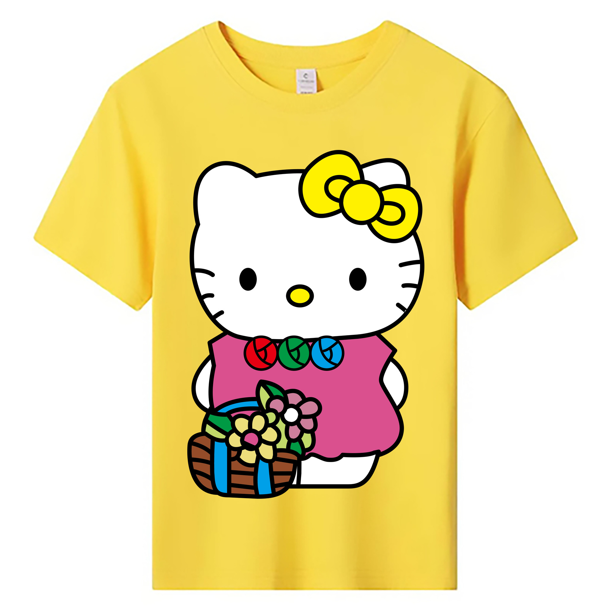 （画像用） Hello Kitty ハローキティ 綿100％キッズTシャツ（フロントプリント）